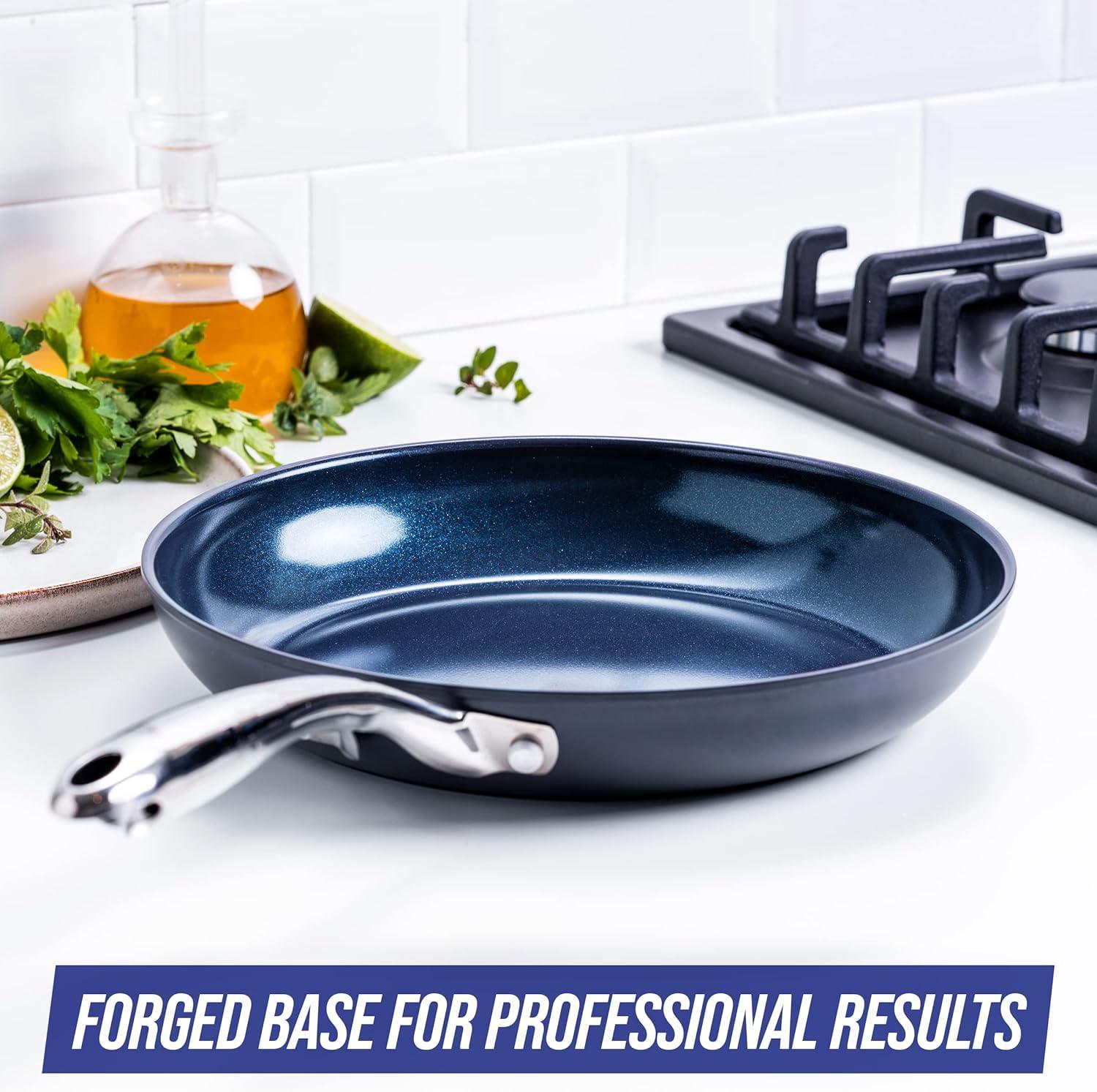 Navy Blue Aluminum Nonstick Ceramic Coated 10" Fry Pan