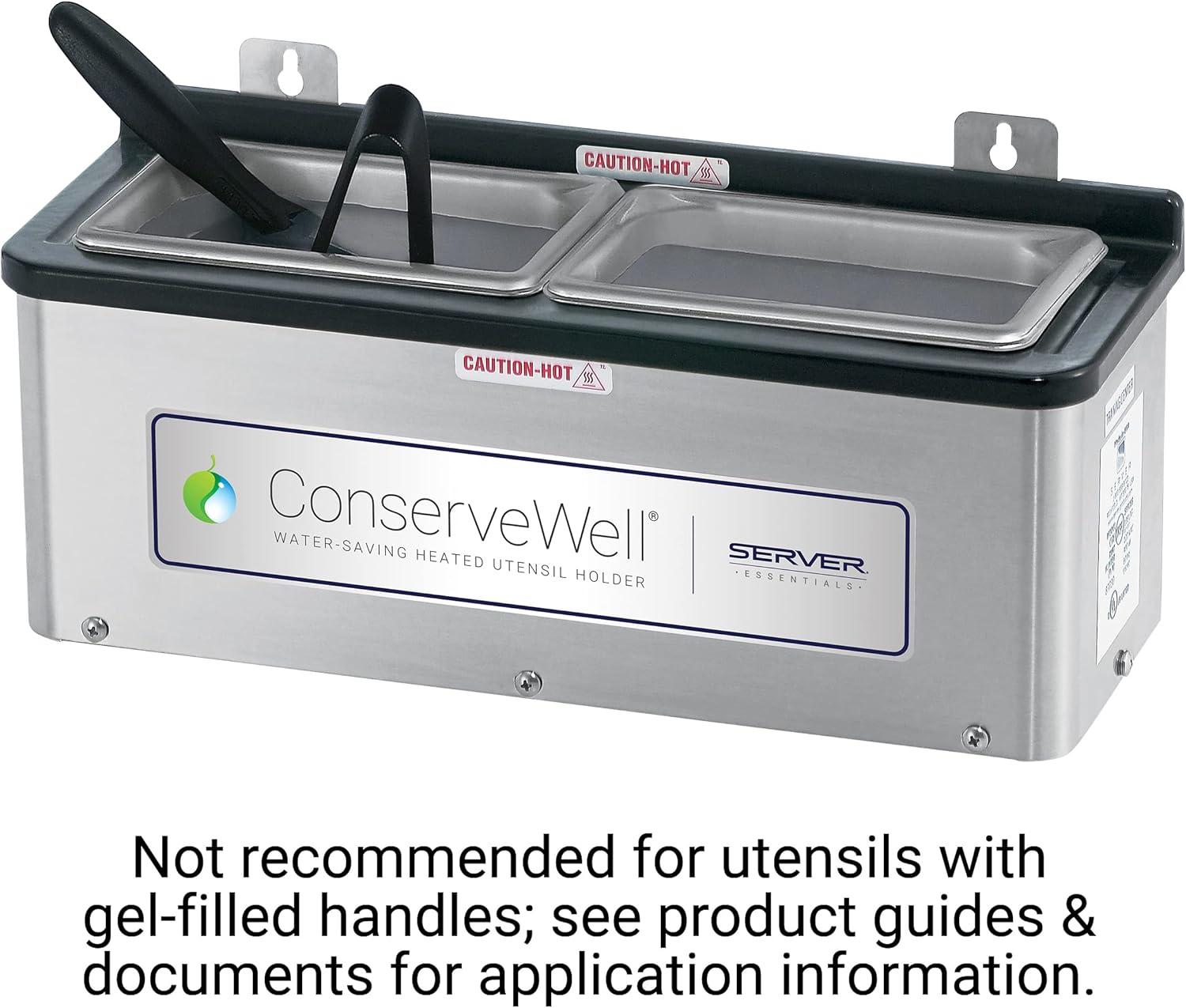 Stainless Steel Heated Utensil Holder with Dual Compartments