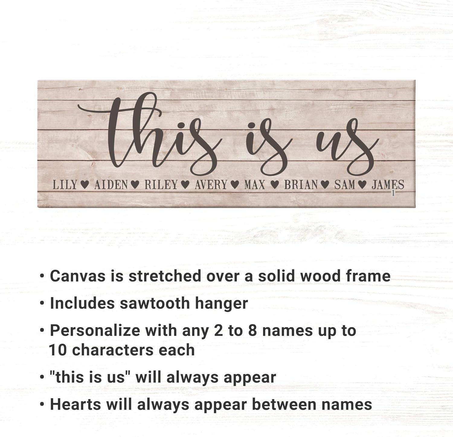 Let's Make Memories Personalized This Is Us Canvas with Frame - Framed Family Canvas - Customized Wall Art - Home Decor - 9”H x 27”W