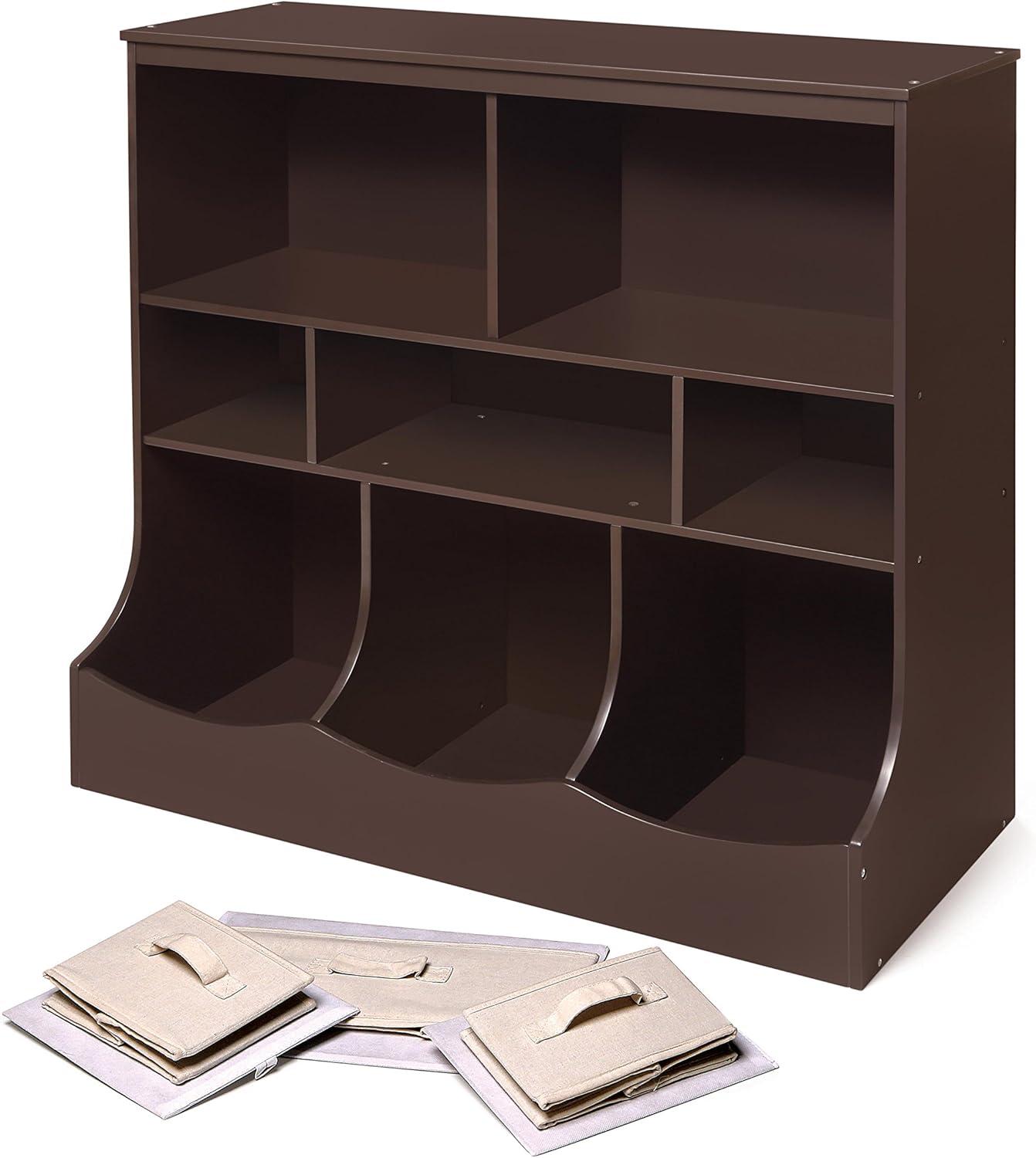 Badger Basket Combo Bin Storage Unit with Three Baskets - Espresso