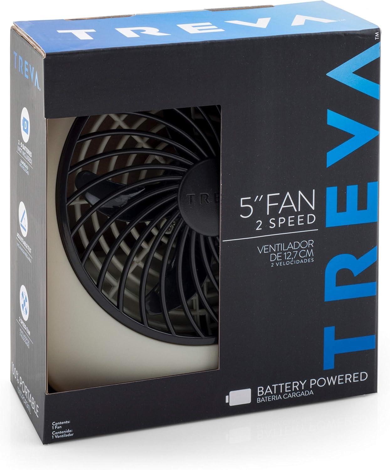 O2COOL Treva 5 Inch Battery Powered Portable Desk Fan - Gray