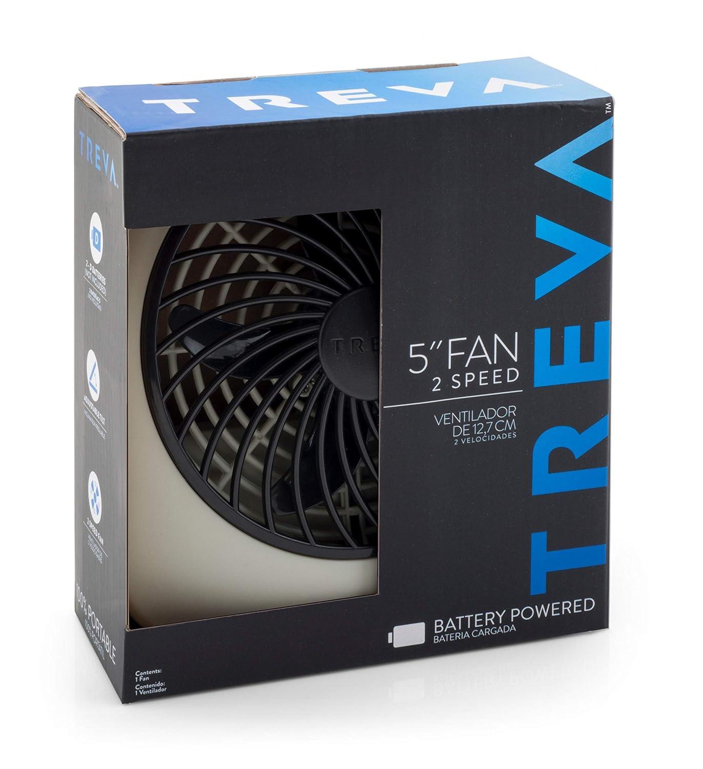 O2COOL Treva 5 Inch Battery Powered Portable Desk Fan - Gray