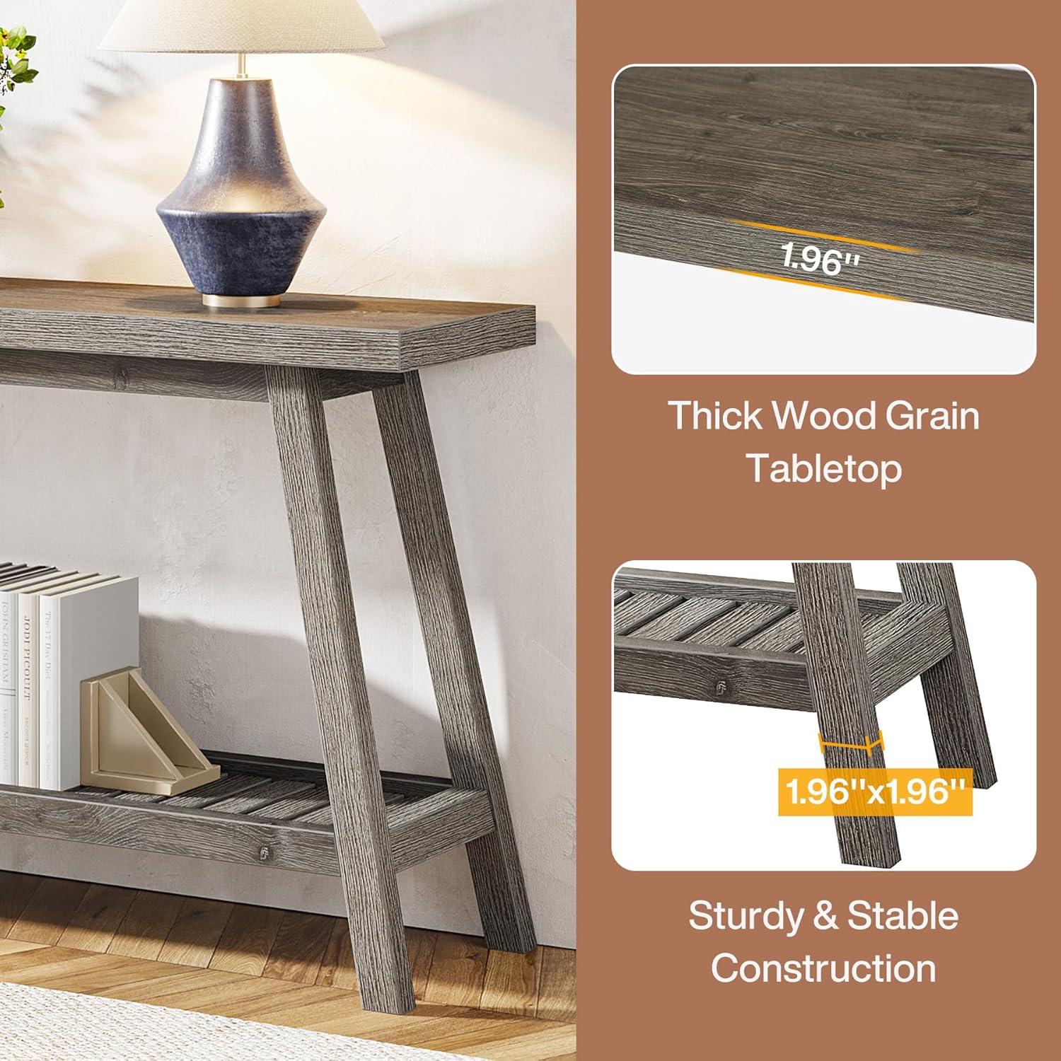 Farmhouse 70.9 Inches Console Entryway Table Grey