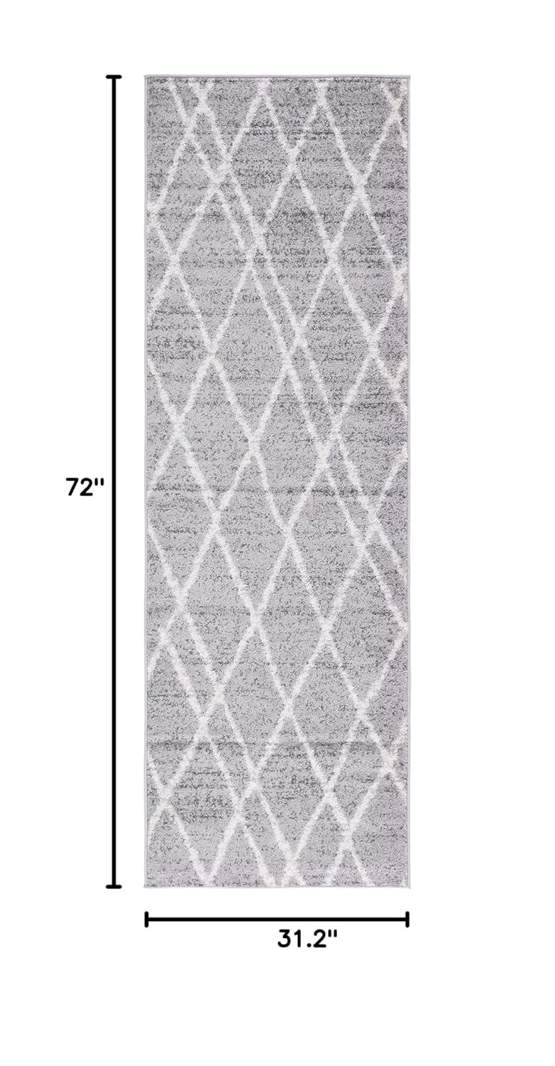 Adirondack ADR128 Power Loomed Runner Rug - Ivory/Silver - 2'6"x6' - Safavieh.