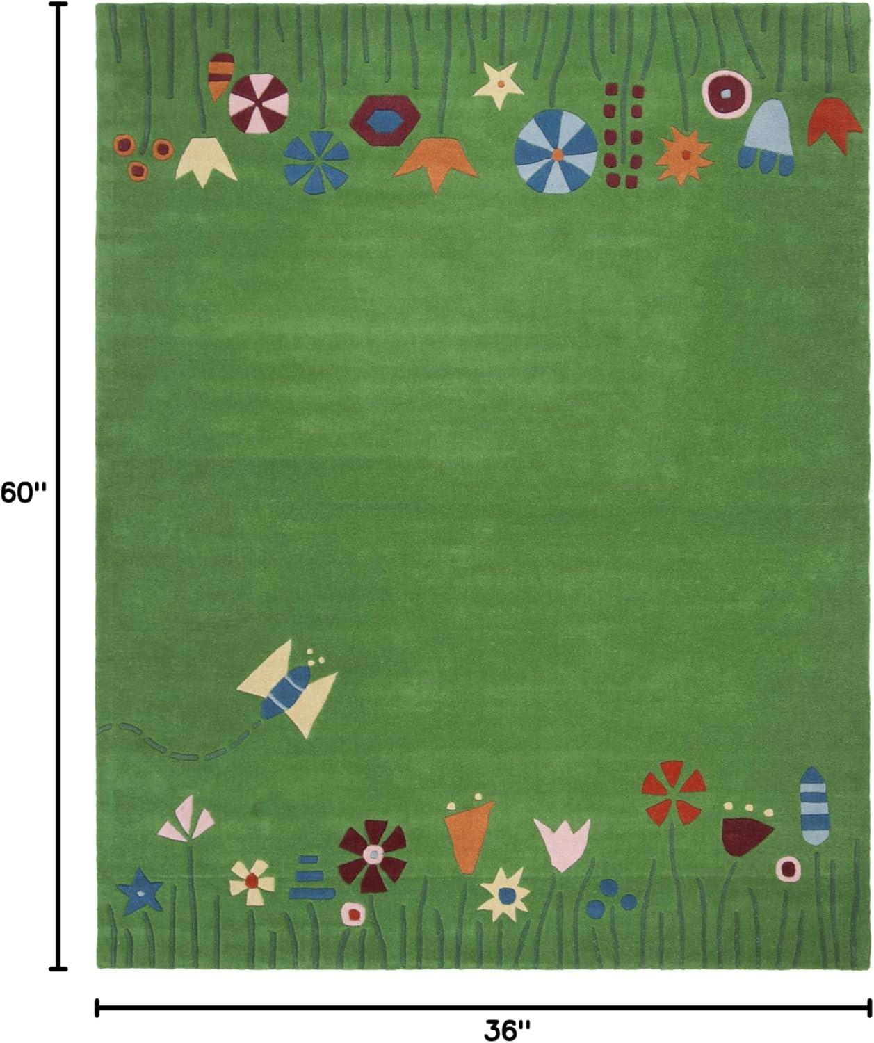 SAFAVIEH Kids Topher Play Grass Area Rug, Green/Multi, 3' x 5'