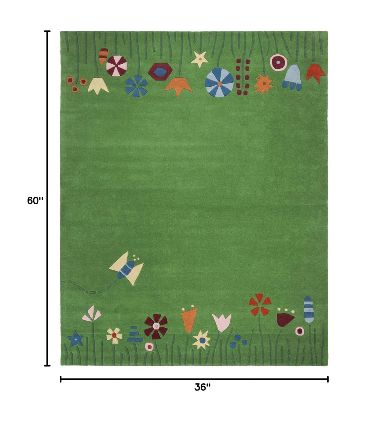 SAFAVIEH Kids Topher Play Grass Area Rug, Green/Multi, 3' x 5'