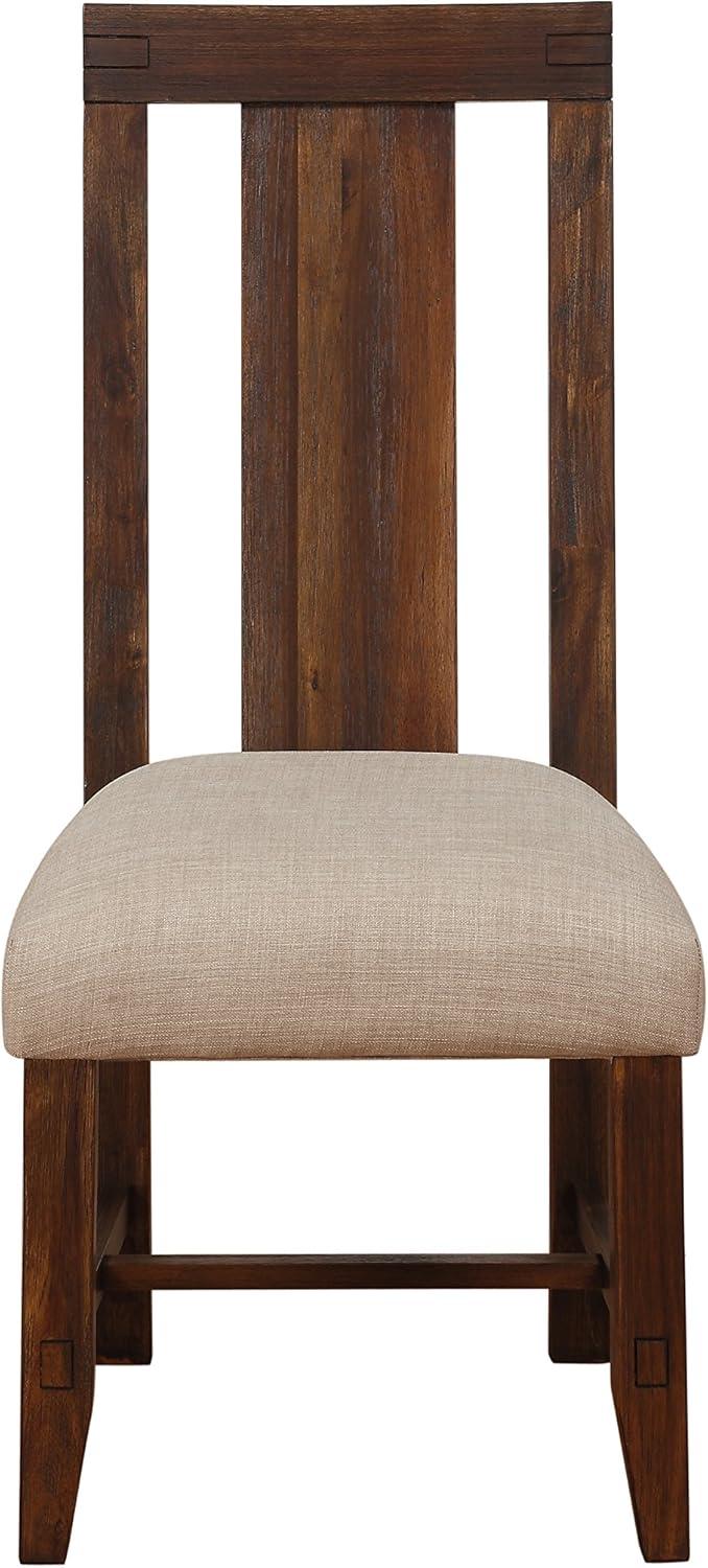 Meadow Solid Wood Upholstered Dining Chair in Brick Brown