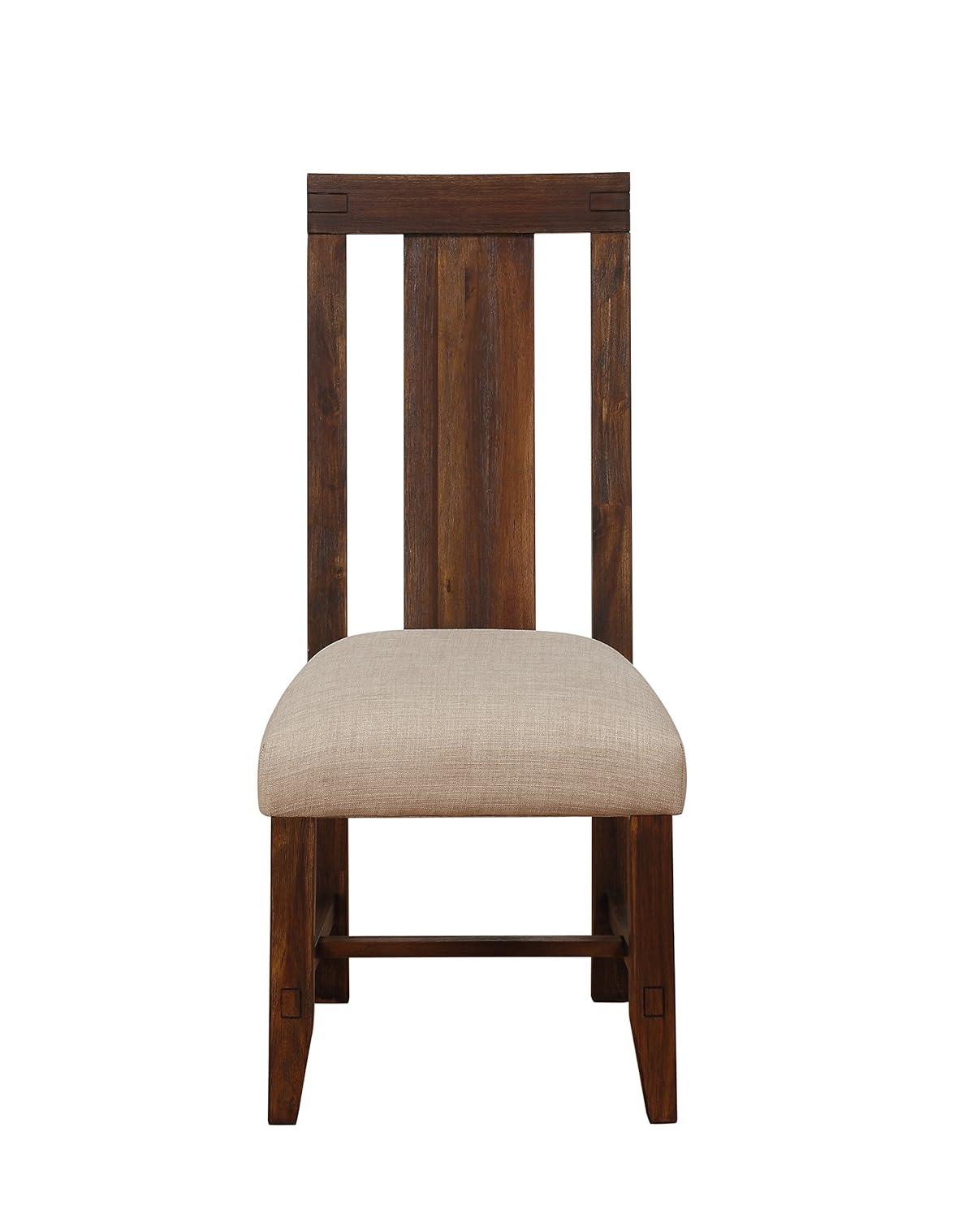 Meadow Solid Wood Upholstered Dining Chair in Brick Brown