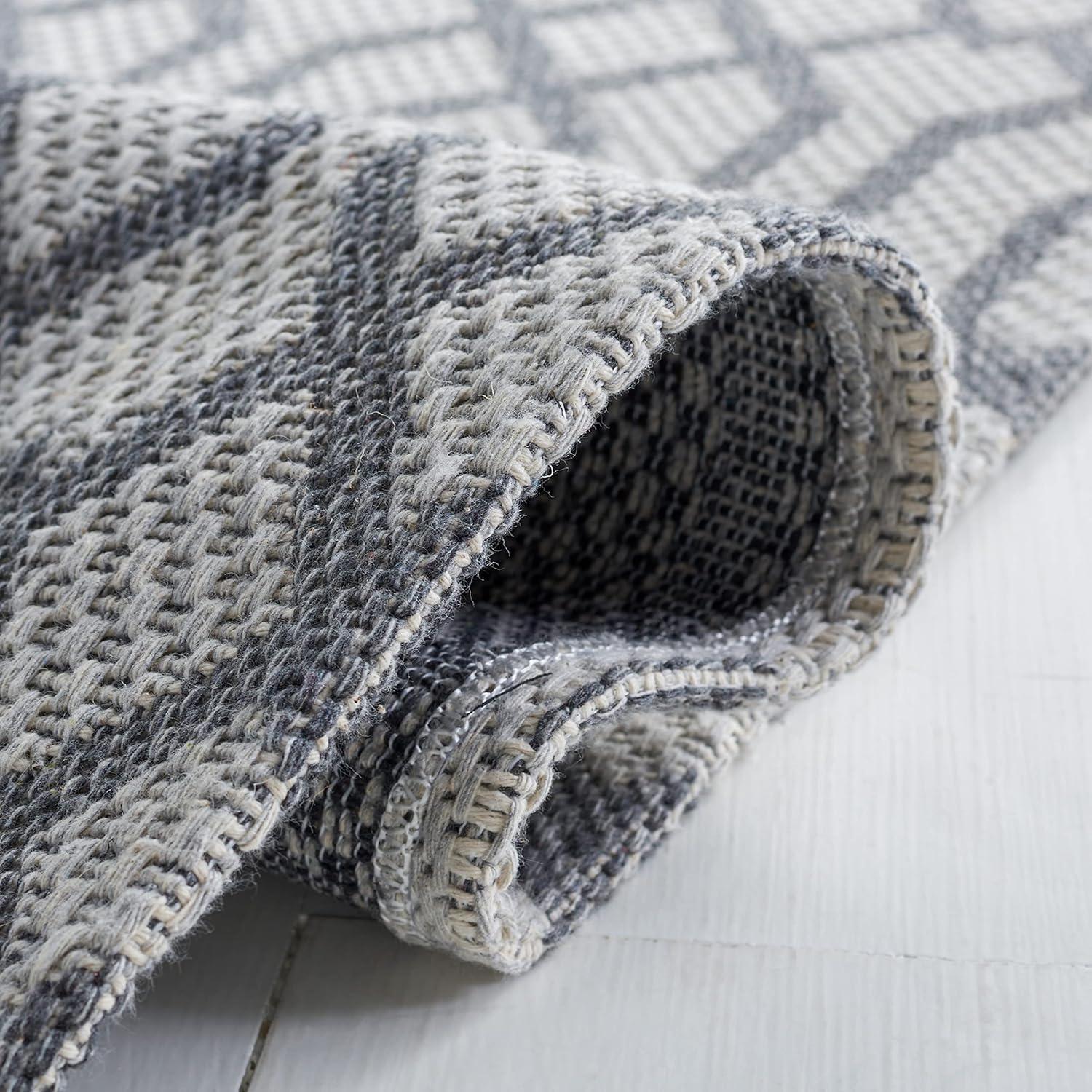 Martha Stewart Rugs Martha Stewart Cotton Geometric Rug in Blue/Gray