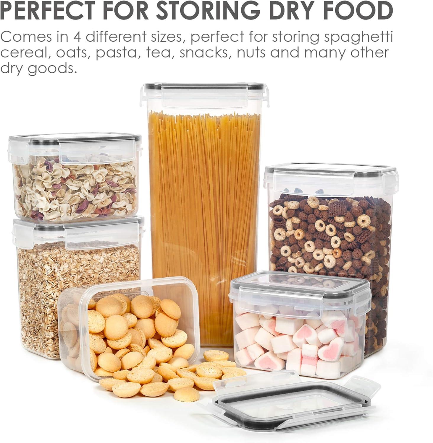 Black BPA-Free Plastic Airtight Food Storage Container Set