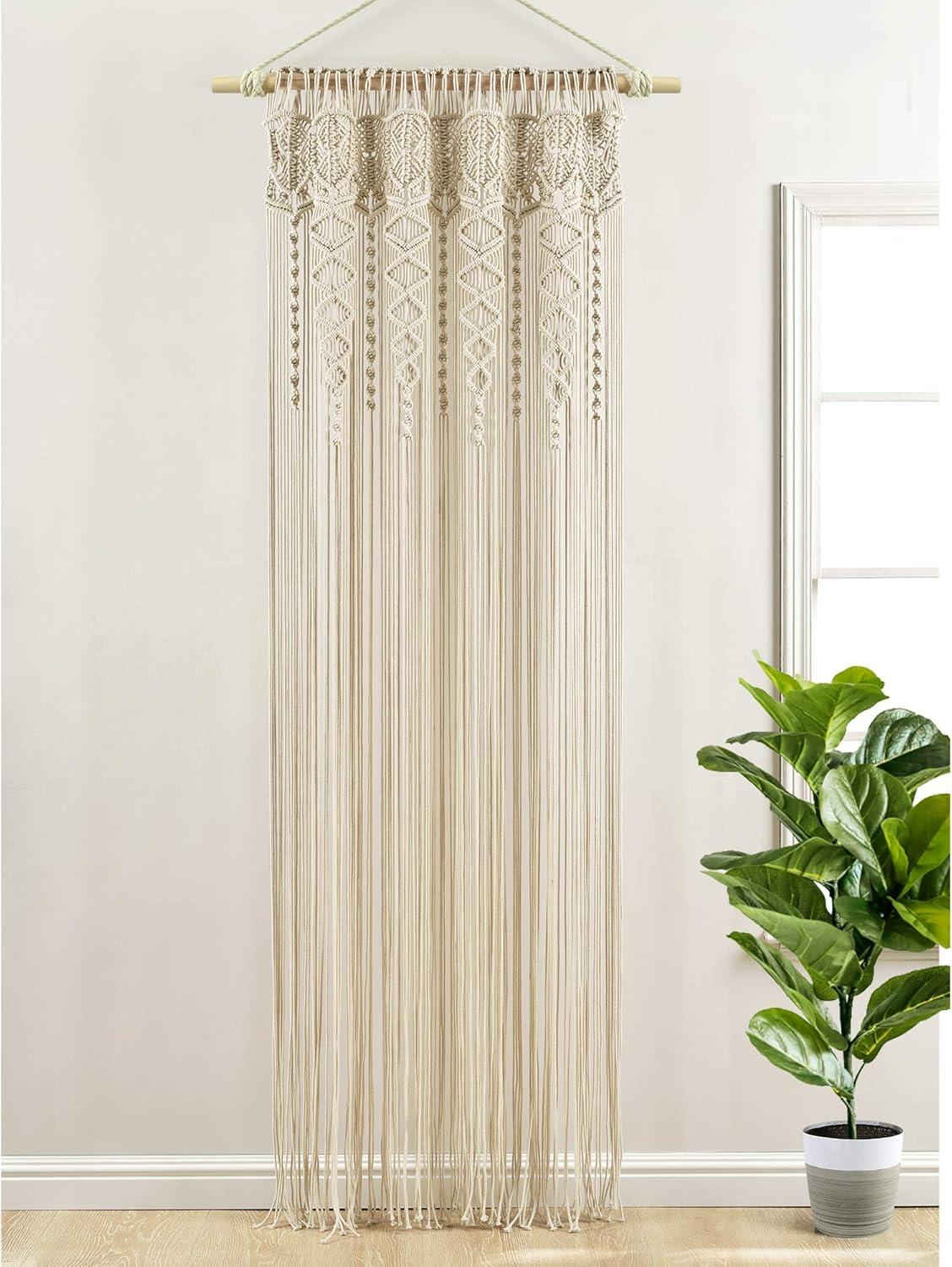 Lush Decor Boho Macrame Textured Cotton Cotton Sheer Curtain Single Panel