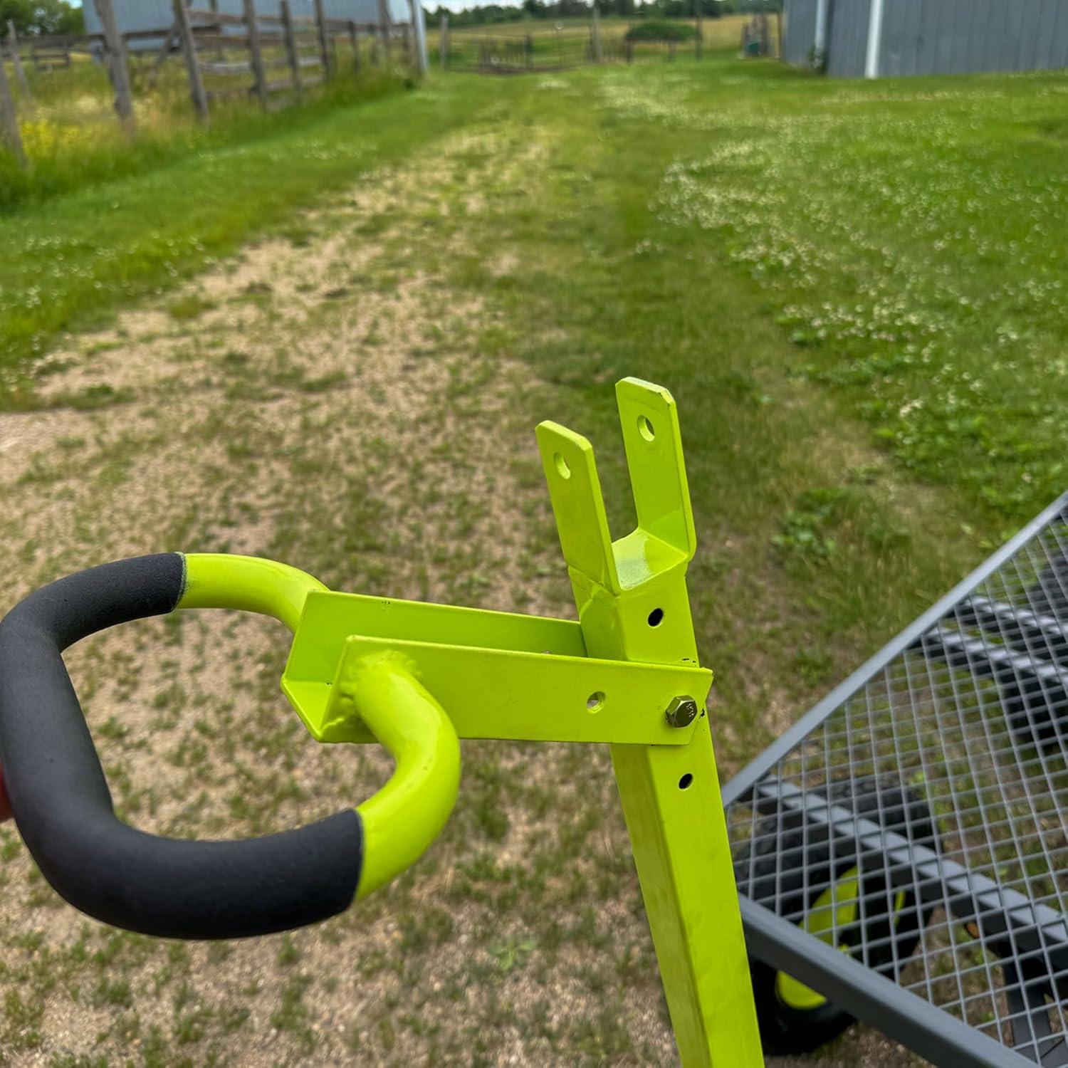 Yard Tuff Jumbo Wagon Heavy Duty Steel Mesh Deck Utility Outdoor Yard Cart, 1400 Capacity Haul with Large Stable Tires, 34 x 52 Inch, Gray/Green