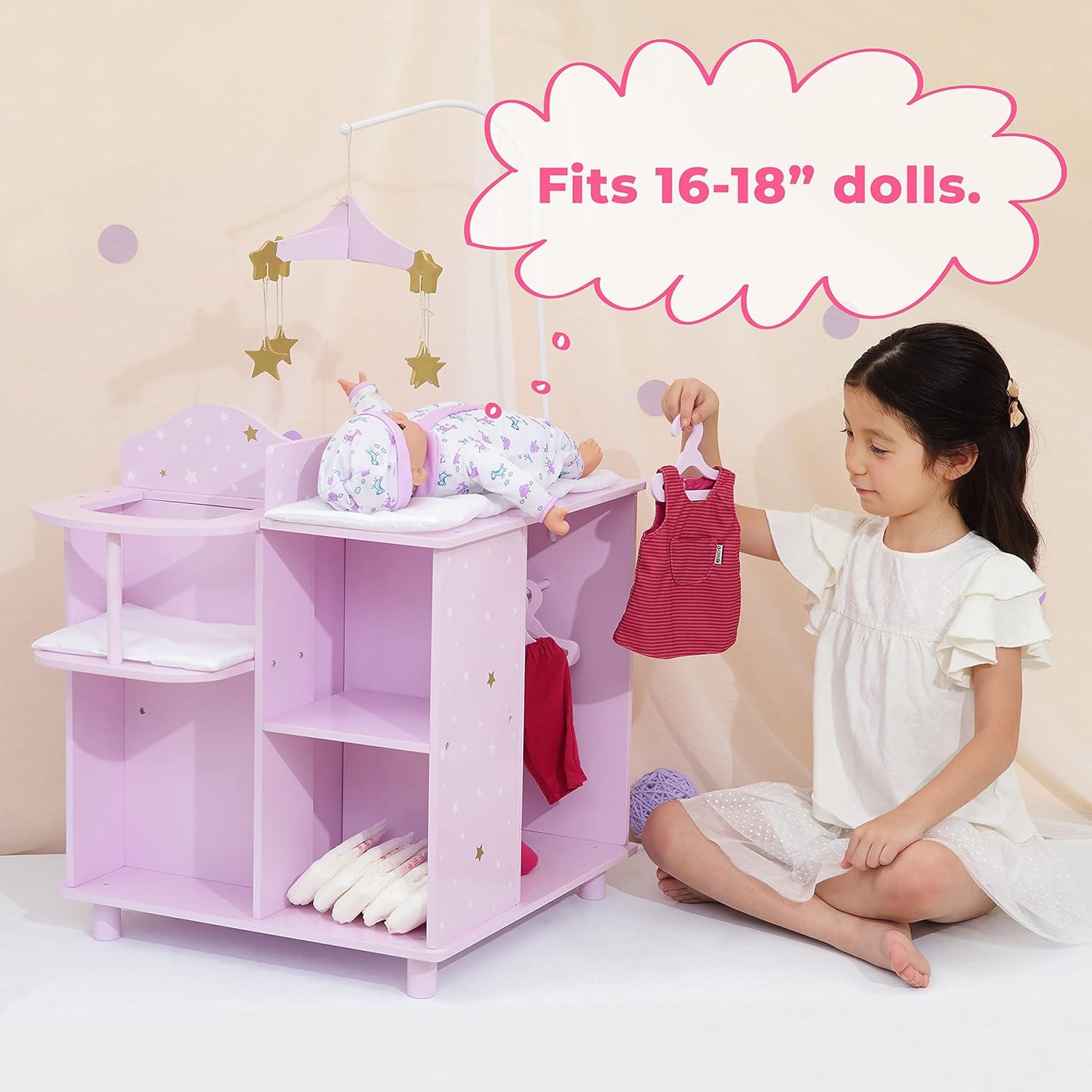 Teamson Kids Olivia's Little World Wooden Doll Changing Station