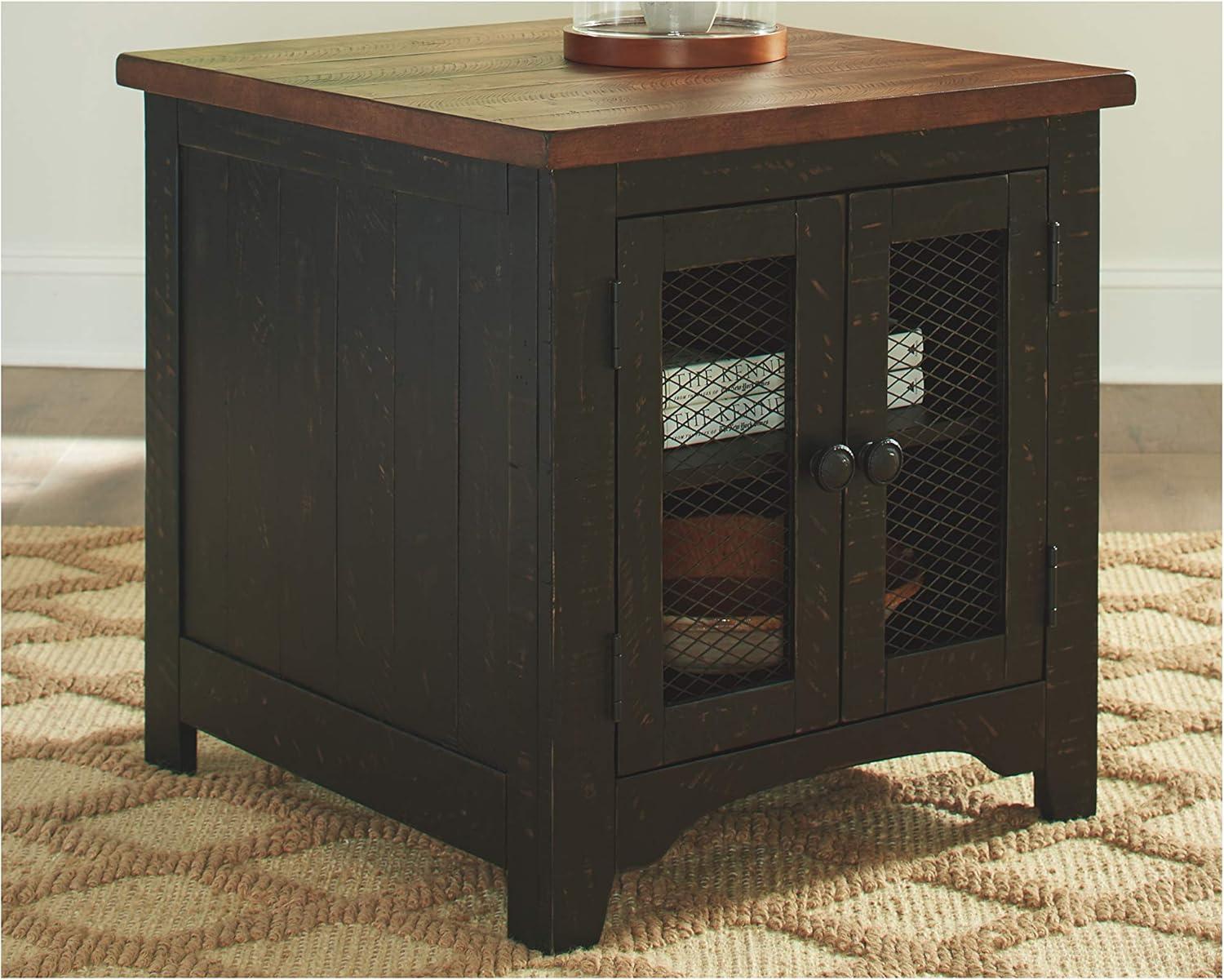 Signature Design By Ashley Valebeck Casual Rectangular End Table Black/Brown