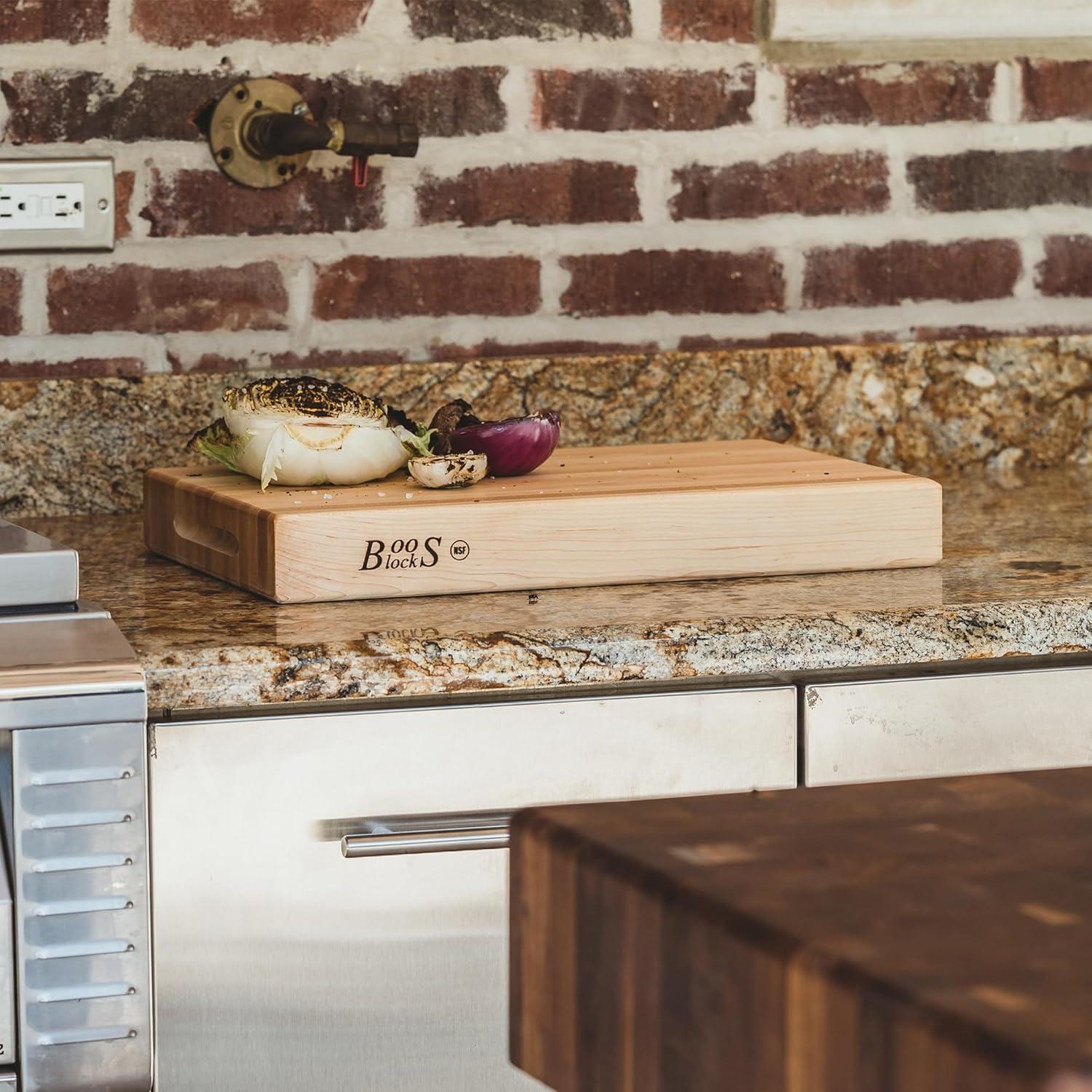 John Boos Wood Edge Grain Reversible Cutting Board
