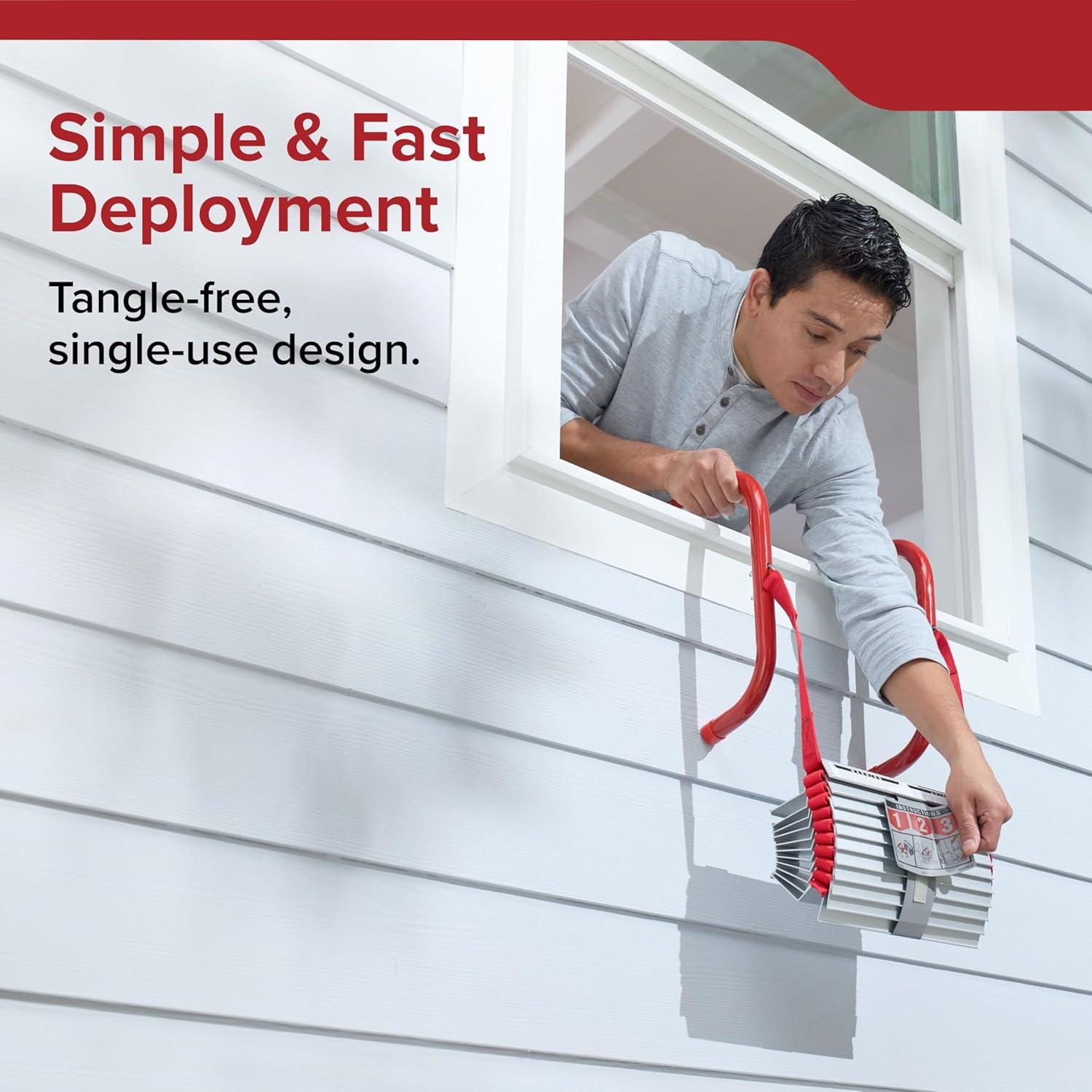 Kidde 2-Story Fire Escape Ladder with Steel Anti-Slip Rungs