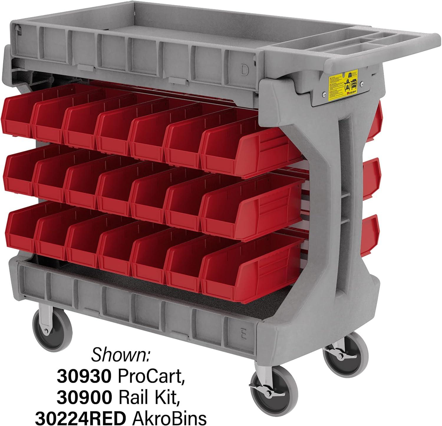 Gray Heavy Duty 2-Tier Rolling Utility Cart with Hinged Side Gates