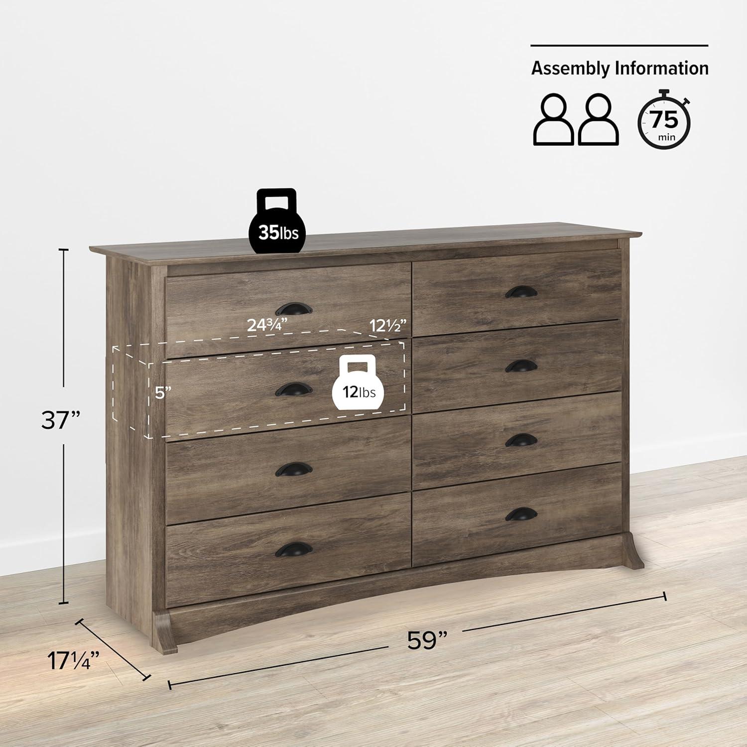 Sonoma 8 Drawer Dresser - Prepac