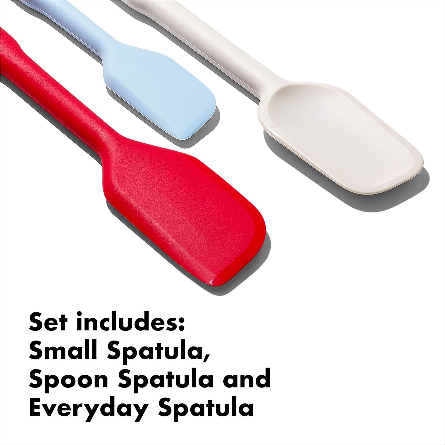 Multicolor Silicone 3-Piece Spatula Set with Non-Slip Handles