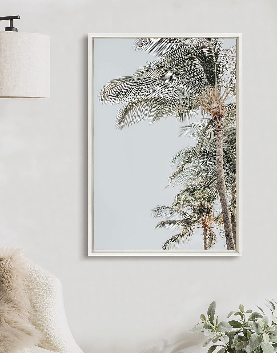 Kate and Laurel Sylvie Palm Trees Framed Canvas by Alicia Abla, 23x33, White