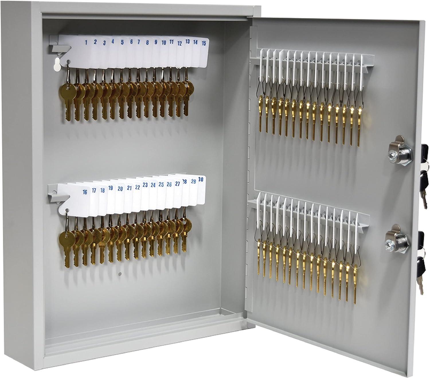 BankSupplies Fort Knox 60 Key Cabinet | Dual Lock Control Key Box | 22 Gauge