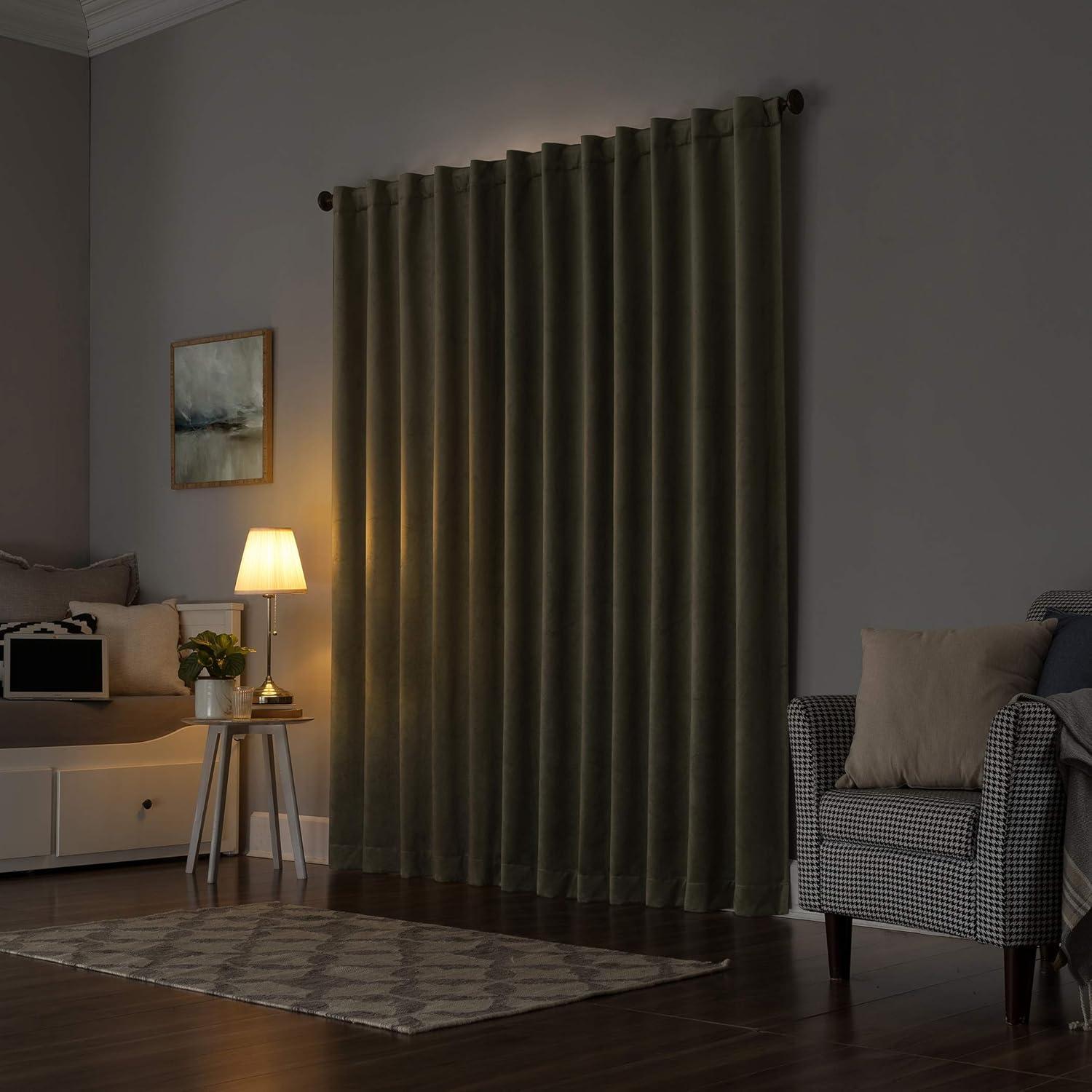 Sun Zero Velvet Noise Reducing Thermal Extreme 100% Blackout Back Tab Curtain Panel