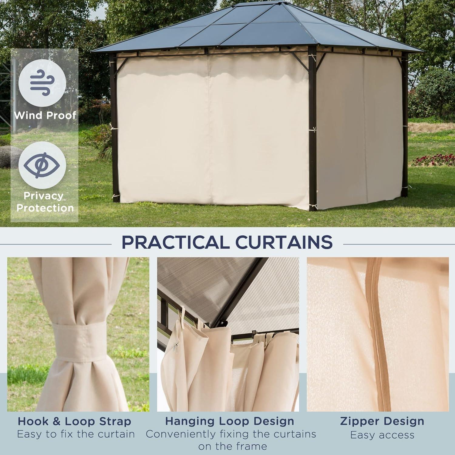 9 Ft. W x 11 Ft. D Metal Patio Gazebo