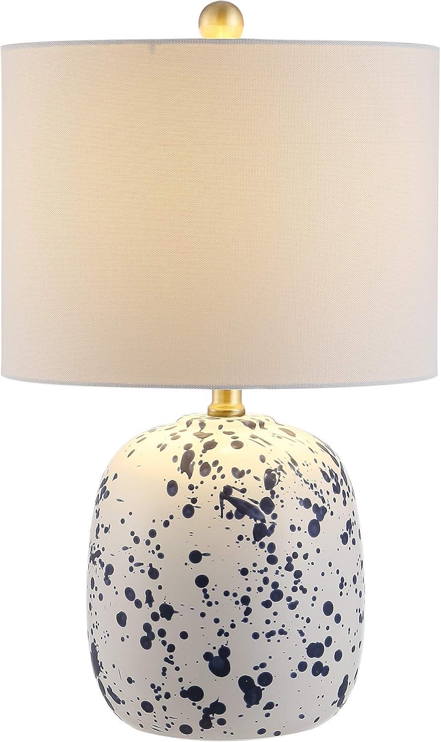 Wallace 19-Inch Ivory and Blue Ceramic Table Lamp