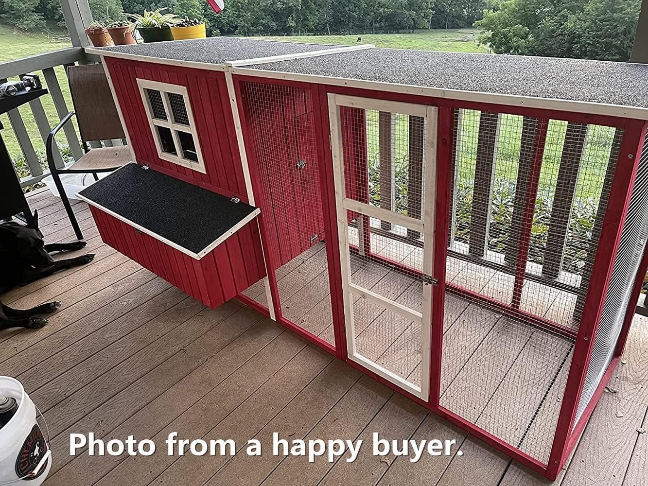 87" Red Fir Wood Chicken Coop with Nesting Box and Ramp