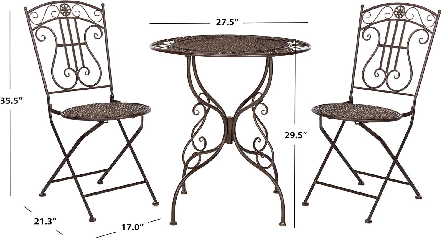 Semly 3 Pieces Patio Outdoor Bistro Set  - Safavieh