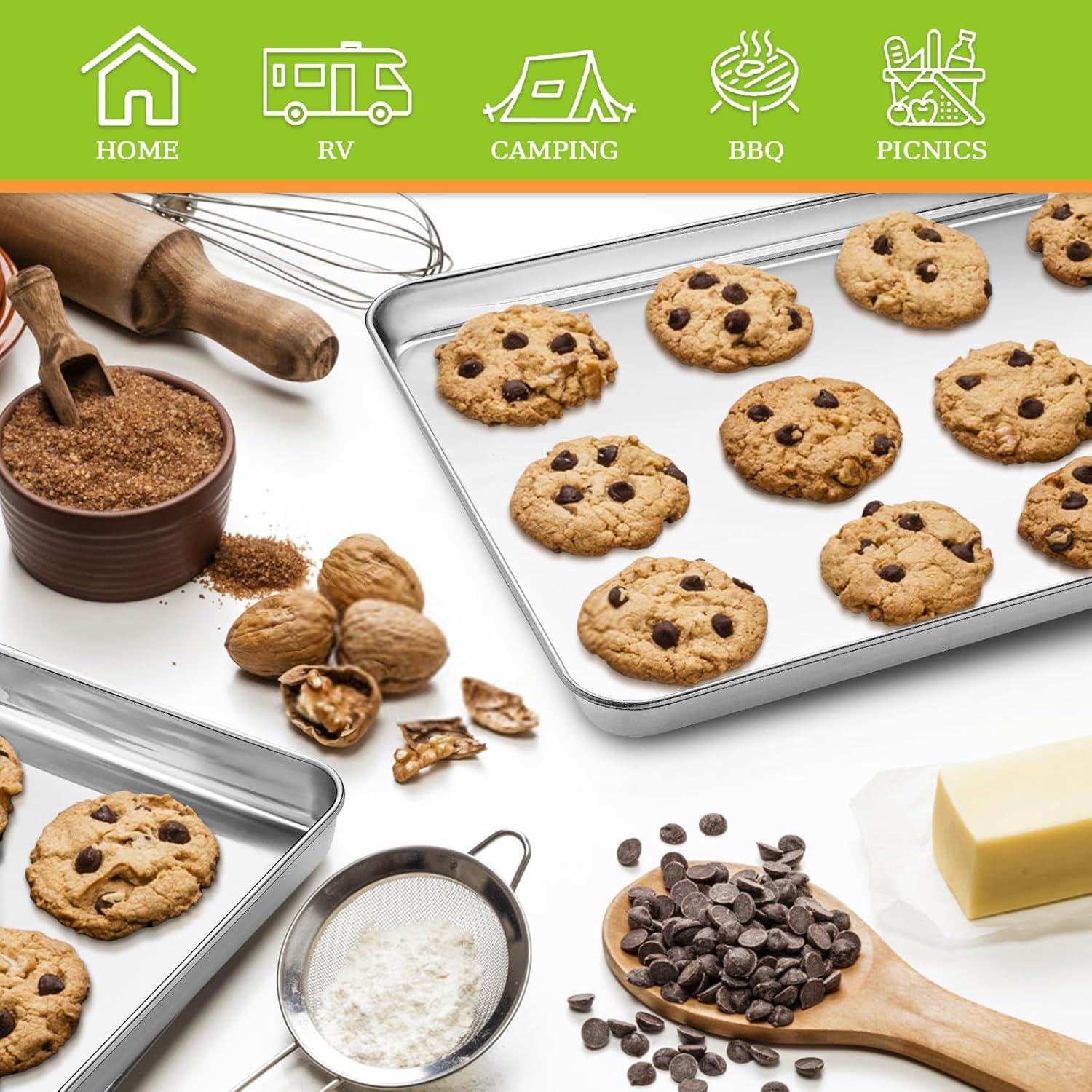 Stainless Steel Non-stick Small Cookie Sheet Set