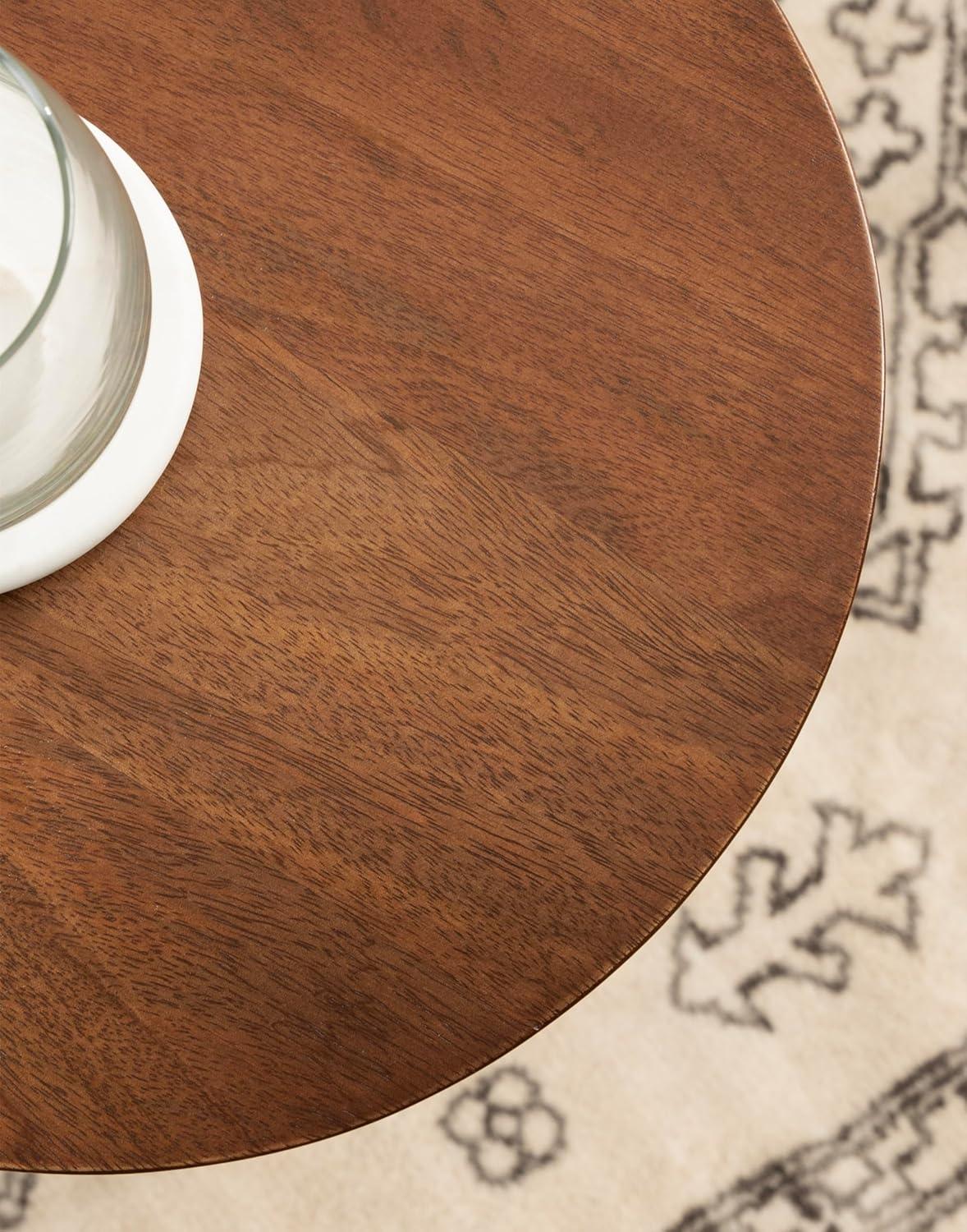 Kate and Laurel Dahl Wood Drink Table, 12x12x23, Walnut Brown