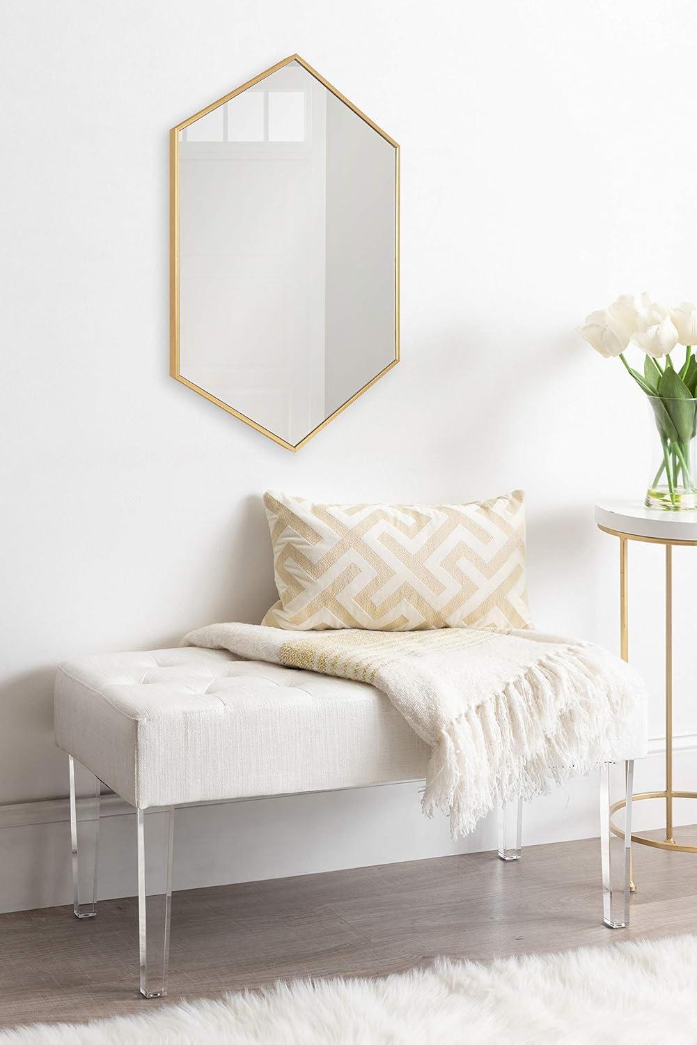 22" x 31" Rhodes Hexagon Wall Mirror Gold - Kate & Laurel All Things Decor