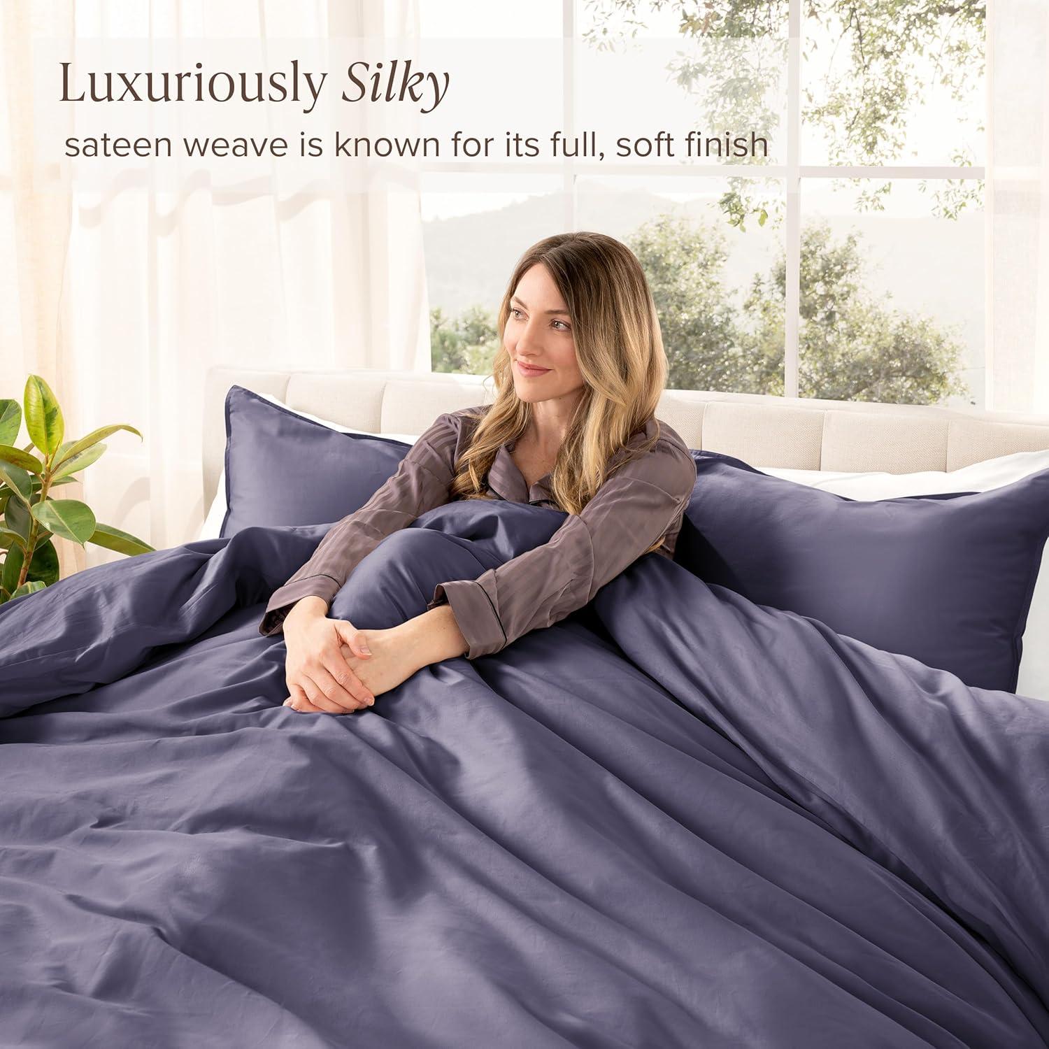 400 Thread Count Organic Cotton Sateen Duvet Cover Set