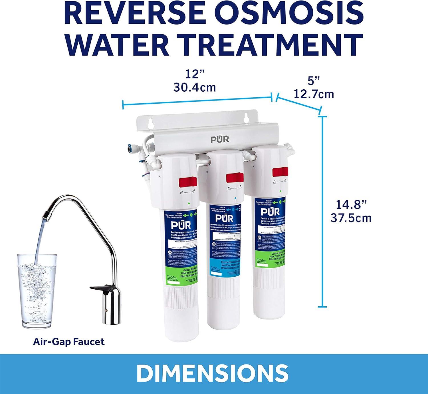 White Compact Under-Sink 3-Stage RO Water Filtration System