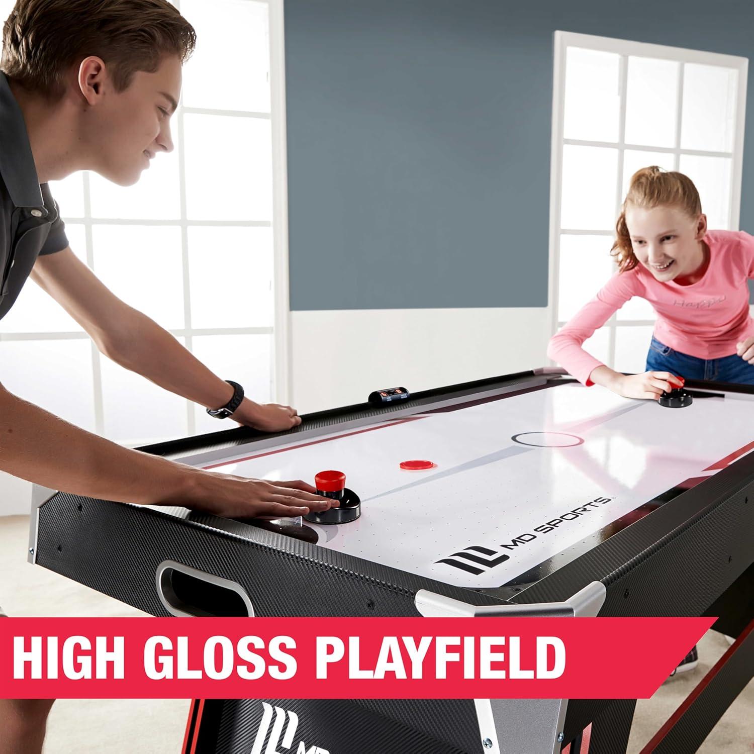 5 ft. Air Hockey Table with Electronic Scorer And Pusher and Puck Set by MD Sports