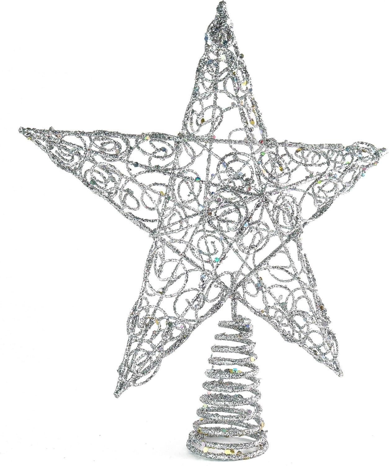 Ornativity Silver Star Tree Topper - Silver