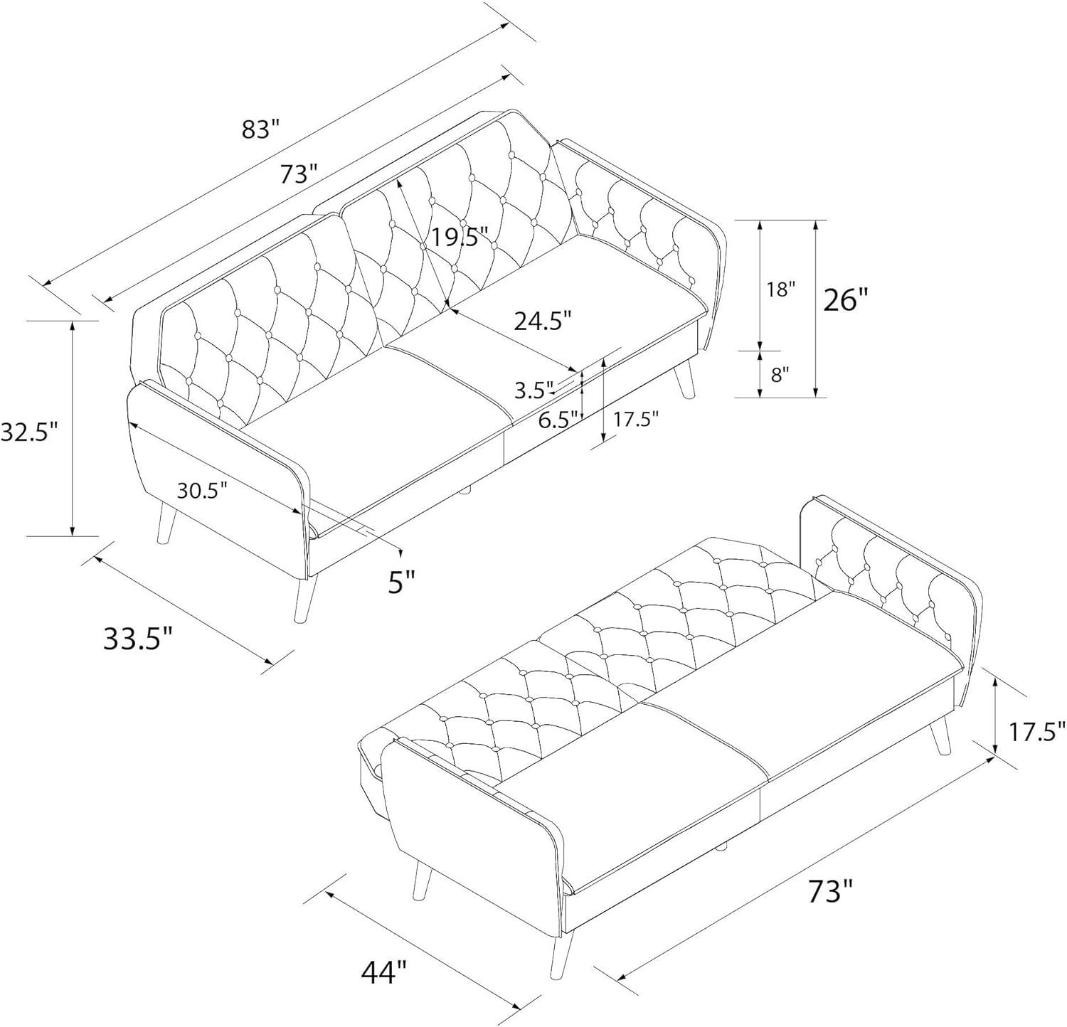 Tallulah Memory Foam Futon and Sofa Bed - Novogratz