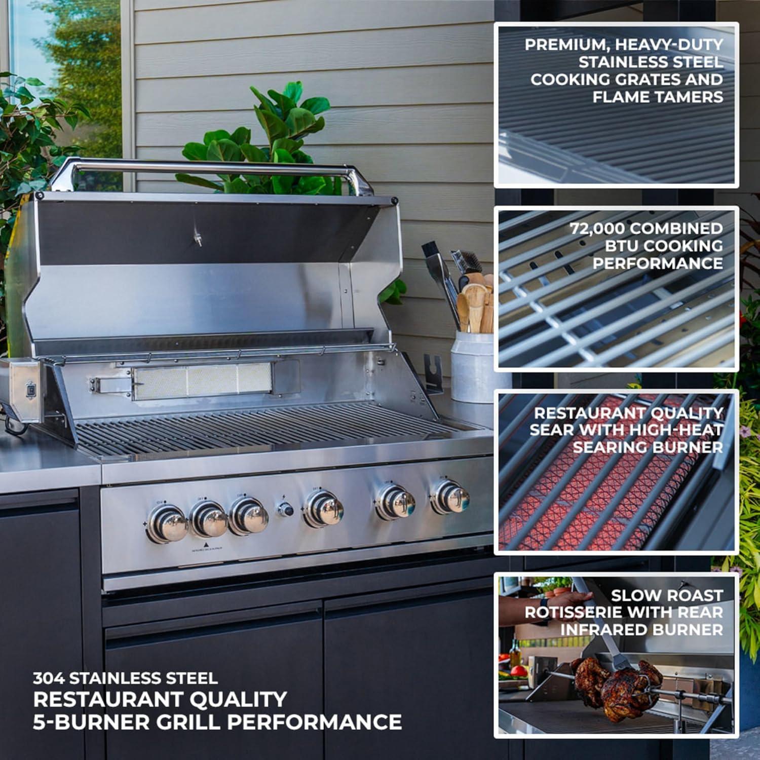 Backyard Discovery Fusion Flame Outdoor Kitchen, Grill, and Refrigerator