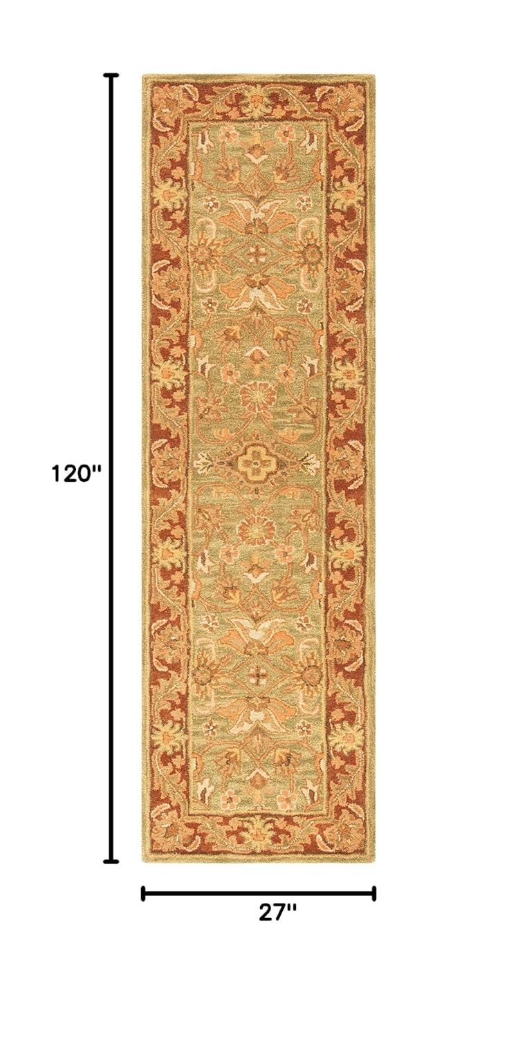 Golden Jaipur GJ250 Hand Tufted Runner Rug - Green/Rust - 2'3"x10' - Safavieh.