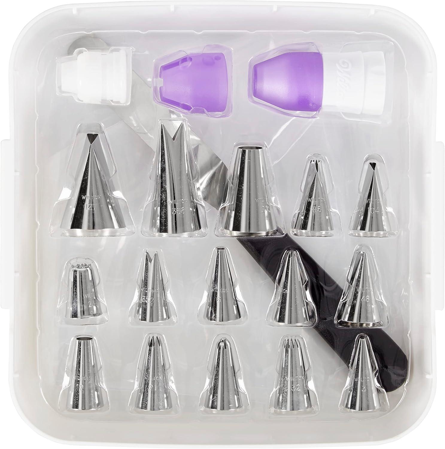 Wilton Decorating Essentials Kit - Pipe Any Kind of Design on Cakes, Cookies and Cupcakes with Buttercream Icing, The Essential Kit for Any Dessert Decorator, 33-Piece