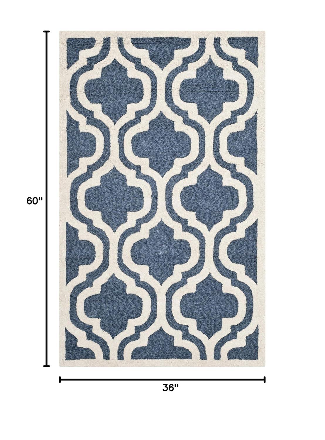 Cambridge CAM132 Tufted Indoor Accent Rug - Navy/Ivory - 3'x5' - Safavieh