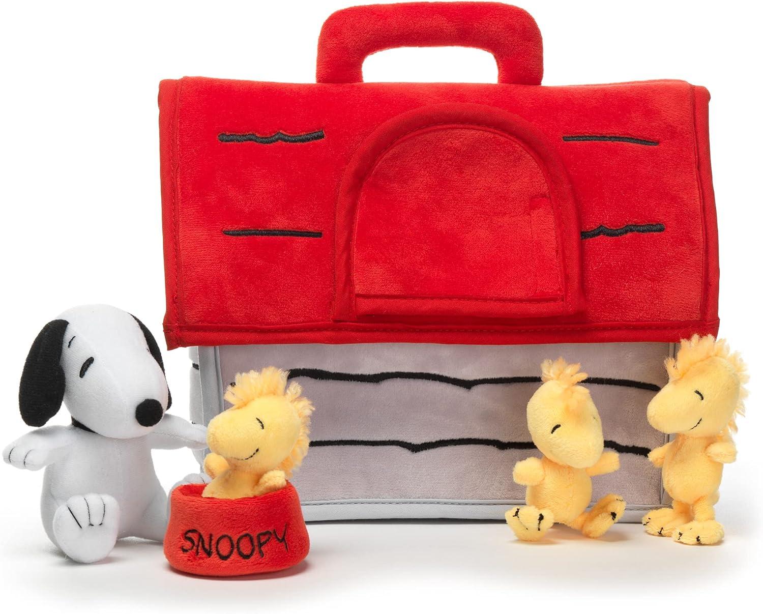Lambs & Ivy Classic Snoopy Interactive Plush Doghouse with 5 Stuffed Animal Toys