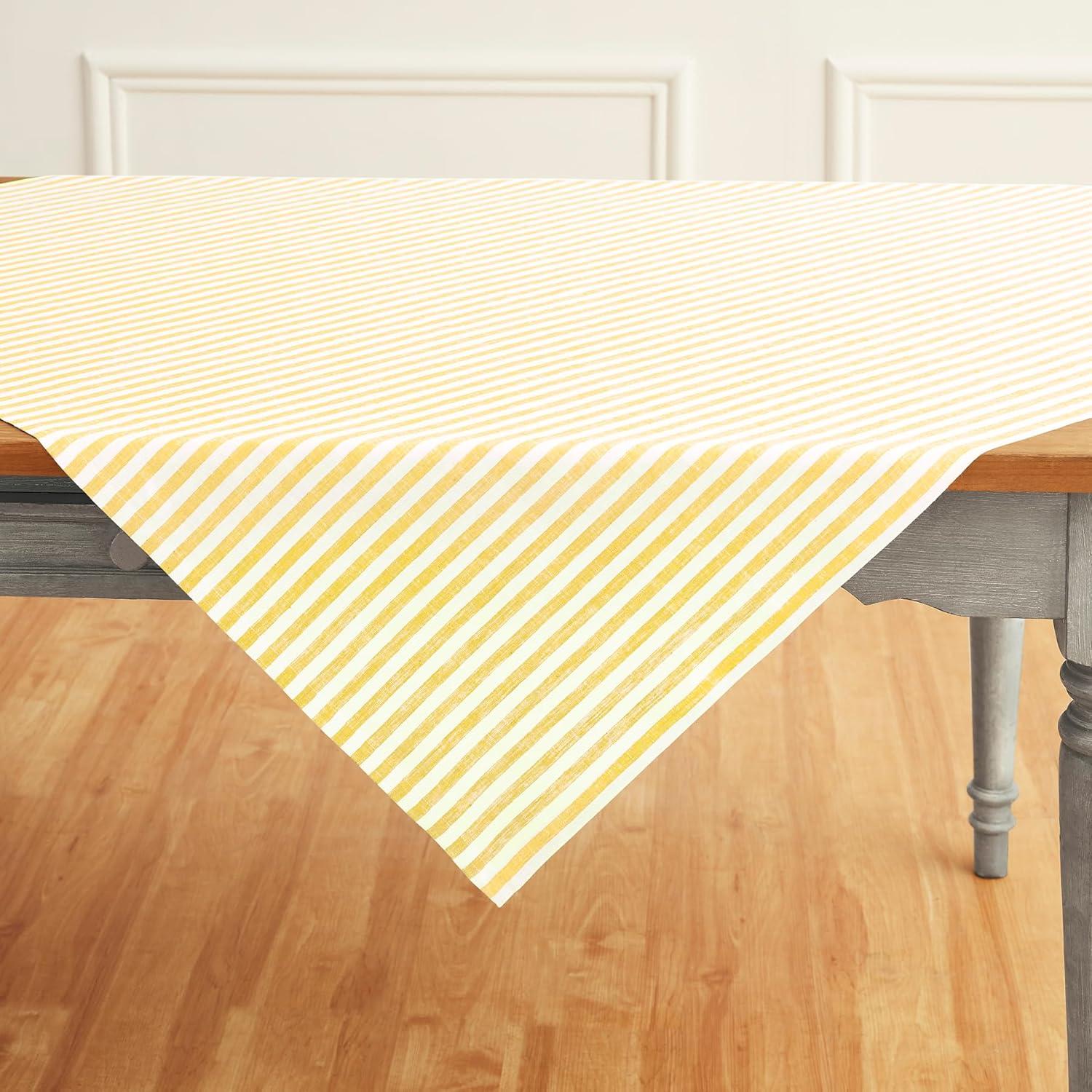 Solino Home Amalfi Stripe - 100% Pure Linen Tablecloth