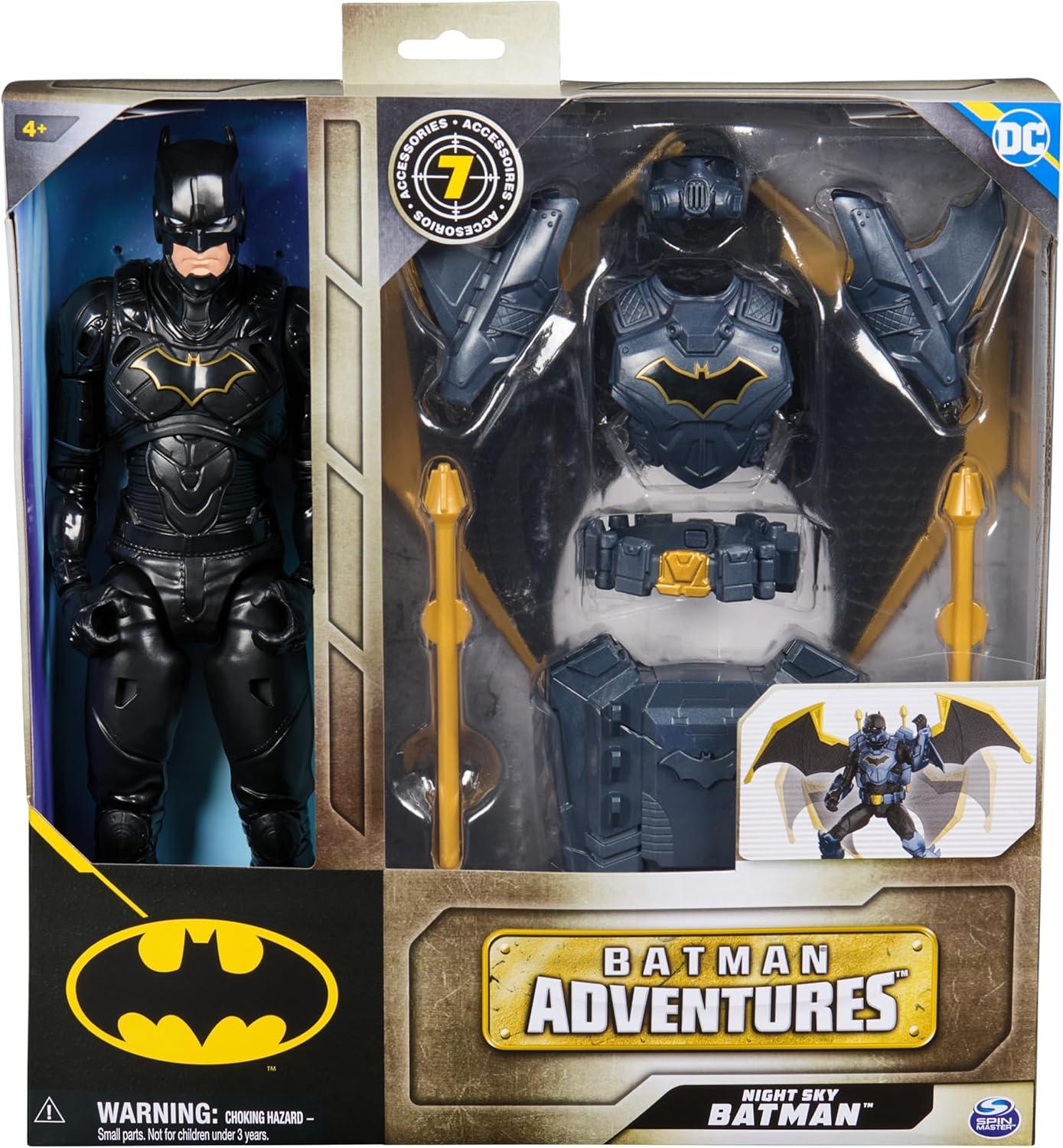 DC Comics Batman Adventures, 30-centimetre Night Sky Batman Action Figure with Expandable Wings