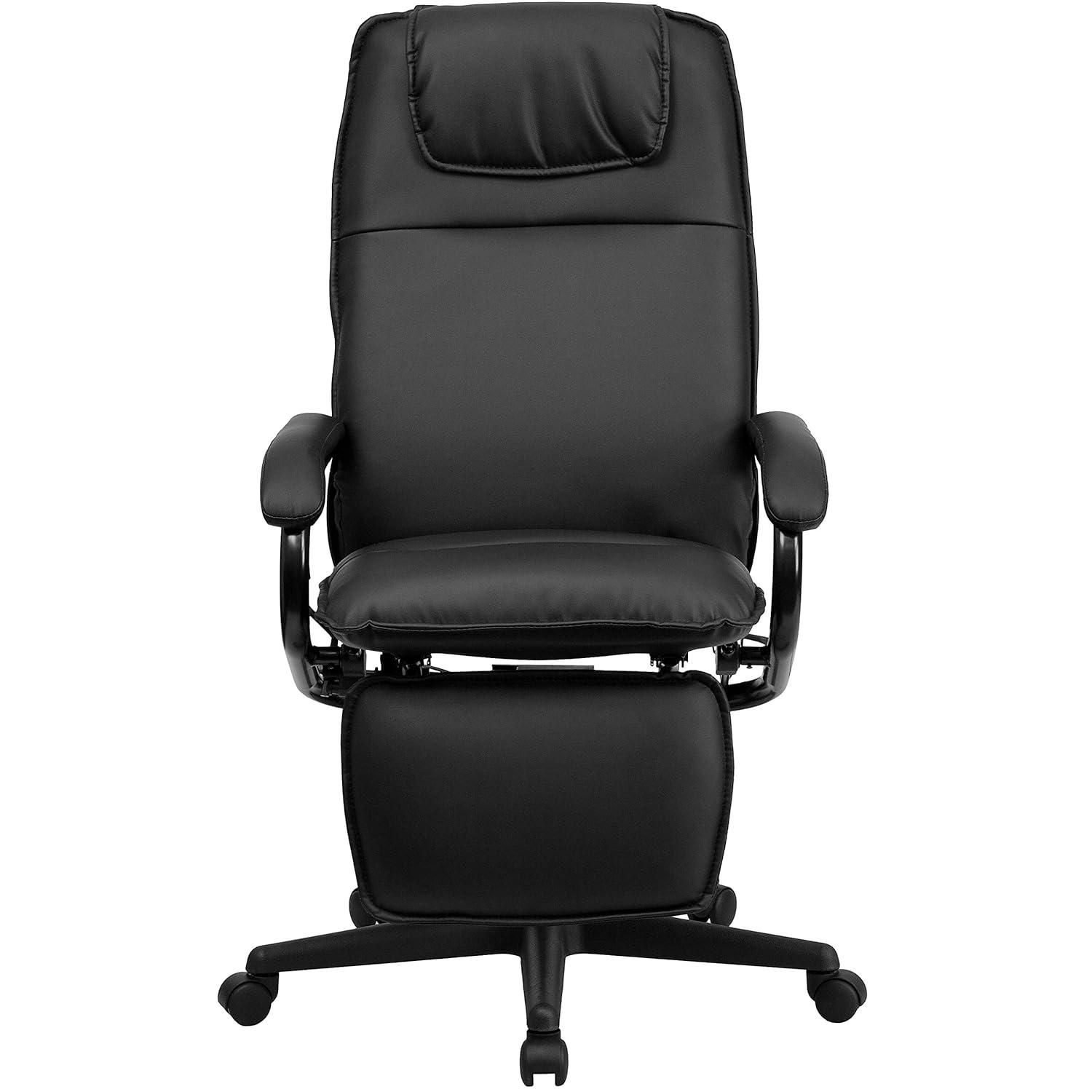Flash Furniture Robert High Back Black LeatherSoft Executive Reclining Ergonomic Swivel Office Chair with Arms