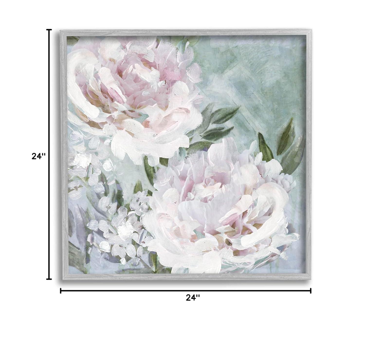 Stupell Industries Fluffy Pink Peonies Floral Framed Giclee Art, 24 x 24