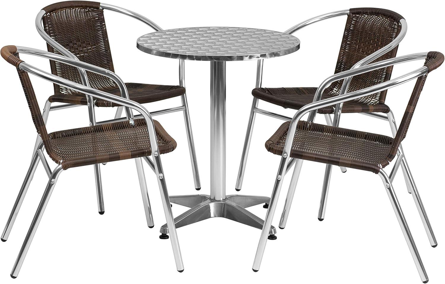 Flash Furniture Lila Round 5 Piece Dining Set