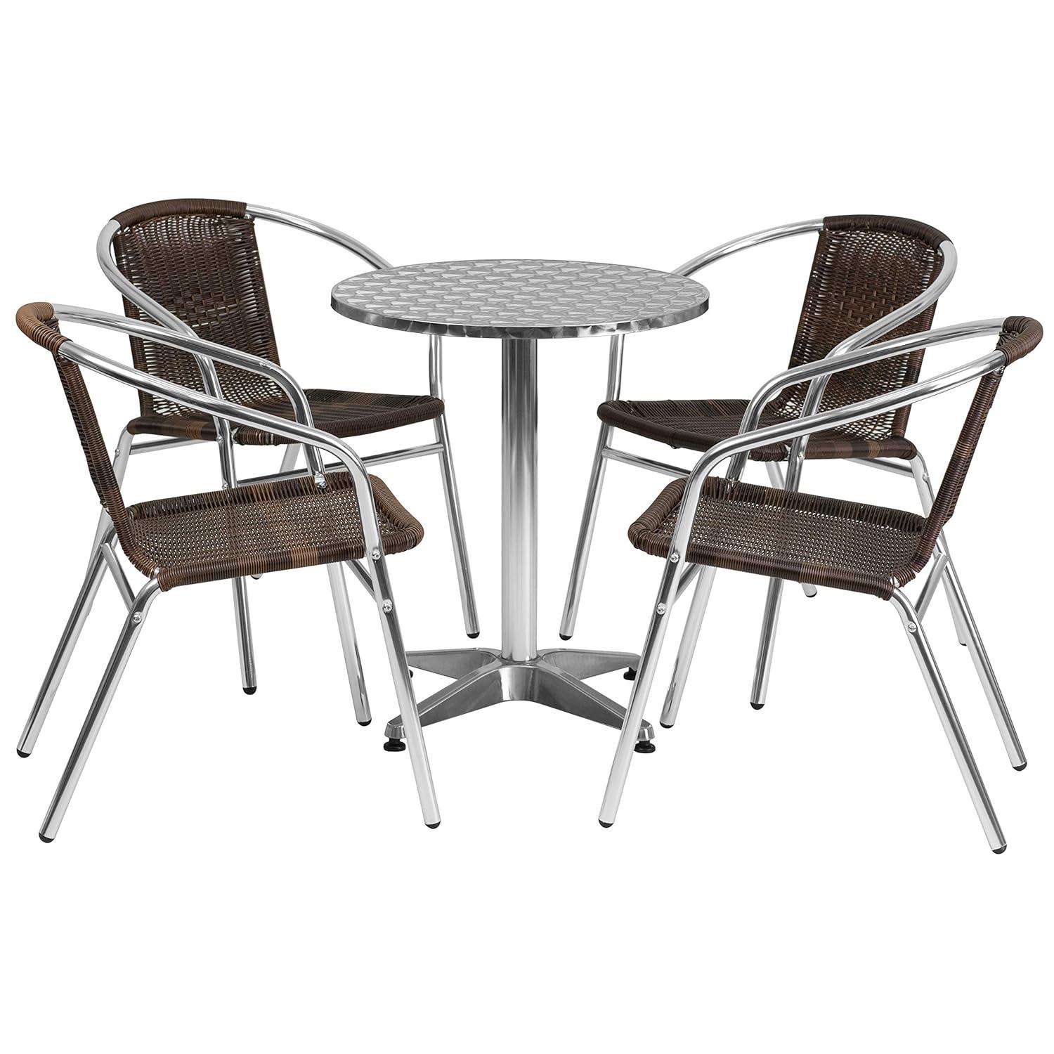 Flash Furniture Lila Round 5 Piece Dining Set