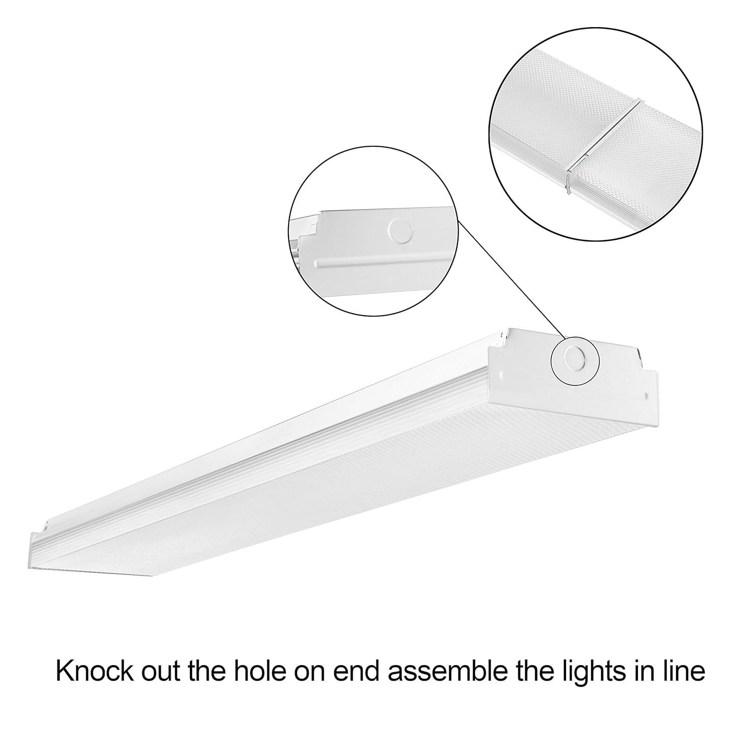 48-Inch White Acrylic LED Flush Mount Ceiling Light